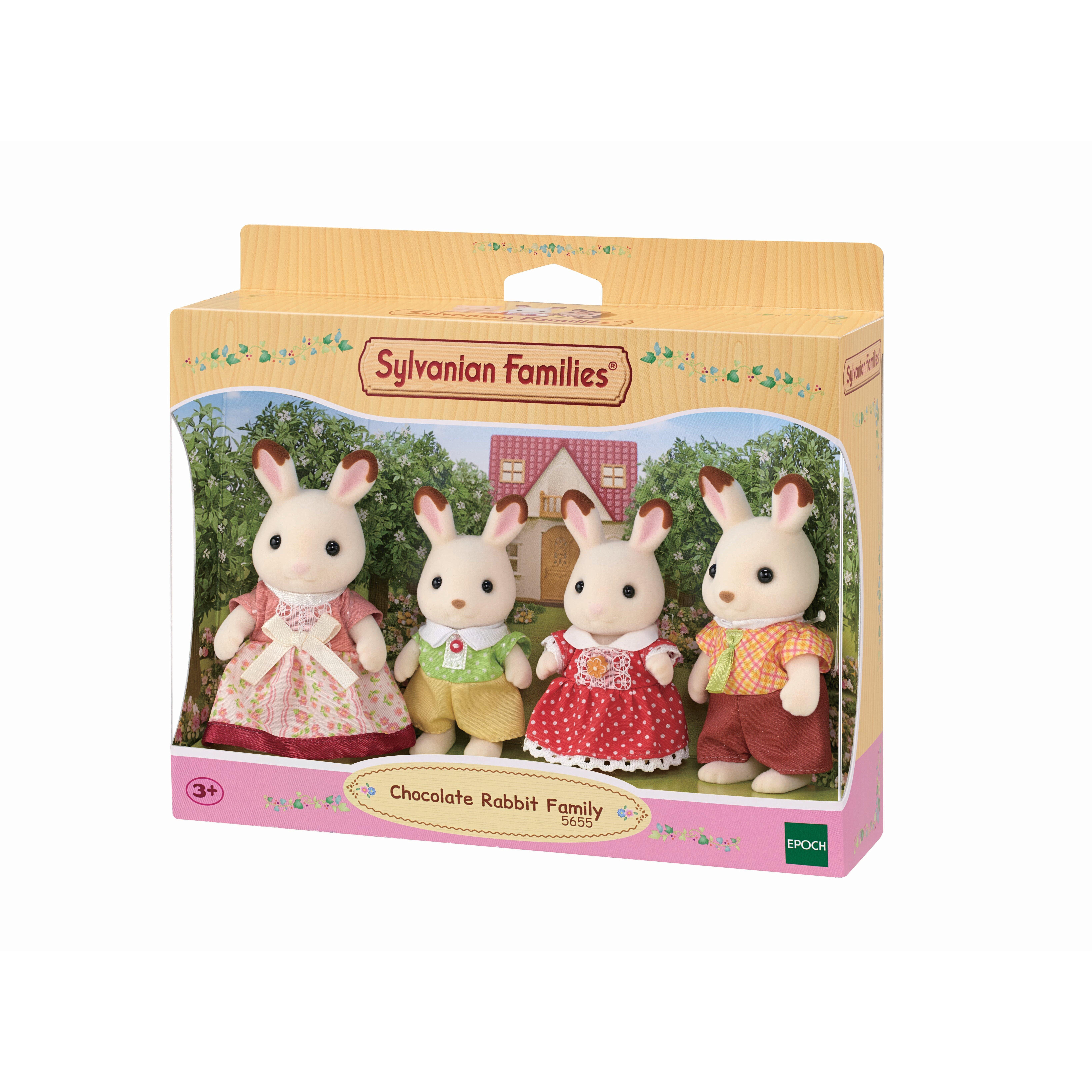 Voir la diapositive 3 : EPOCH D'ENFANCE Figurines La famille Lapins chocolat Sylvanian Families