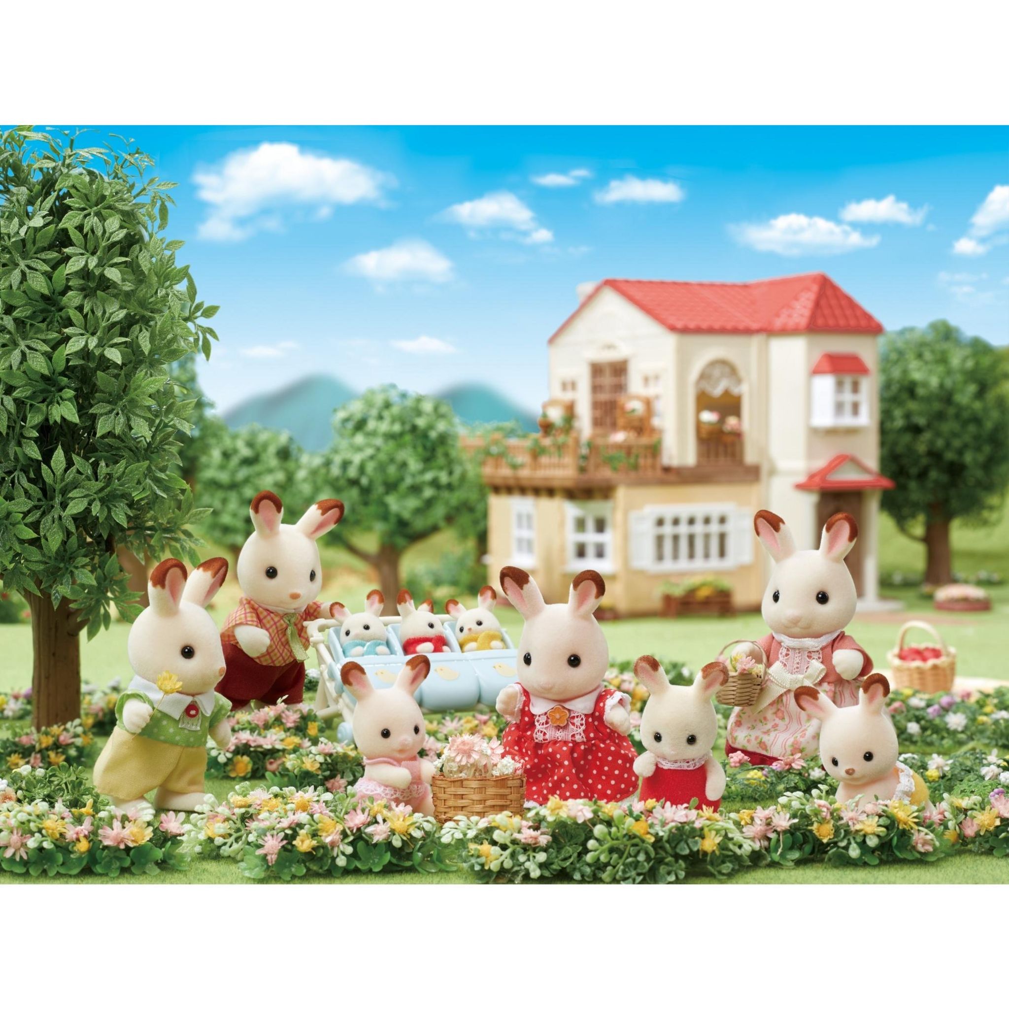 Voir la diapositive 6 : EPOCH D'ENFANCE Figurines La famille Lapins chocolat Sylvanian Families