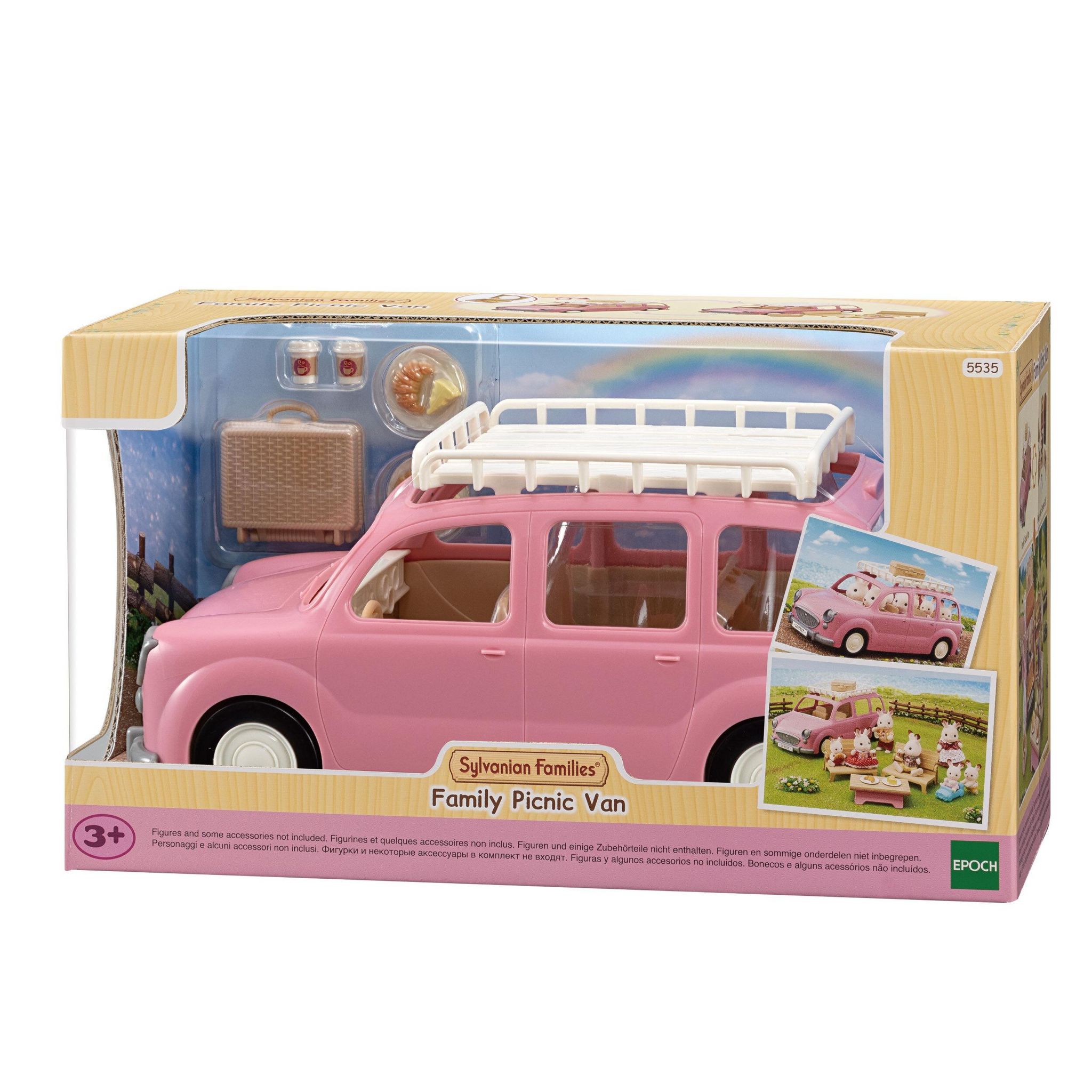 Voir la diapositive 2 : EPOCH D'ENFANCE Le monospace Rose et le set de Pique-Nique Sylvanian Families