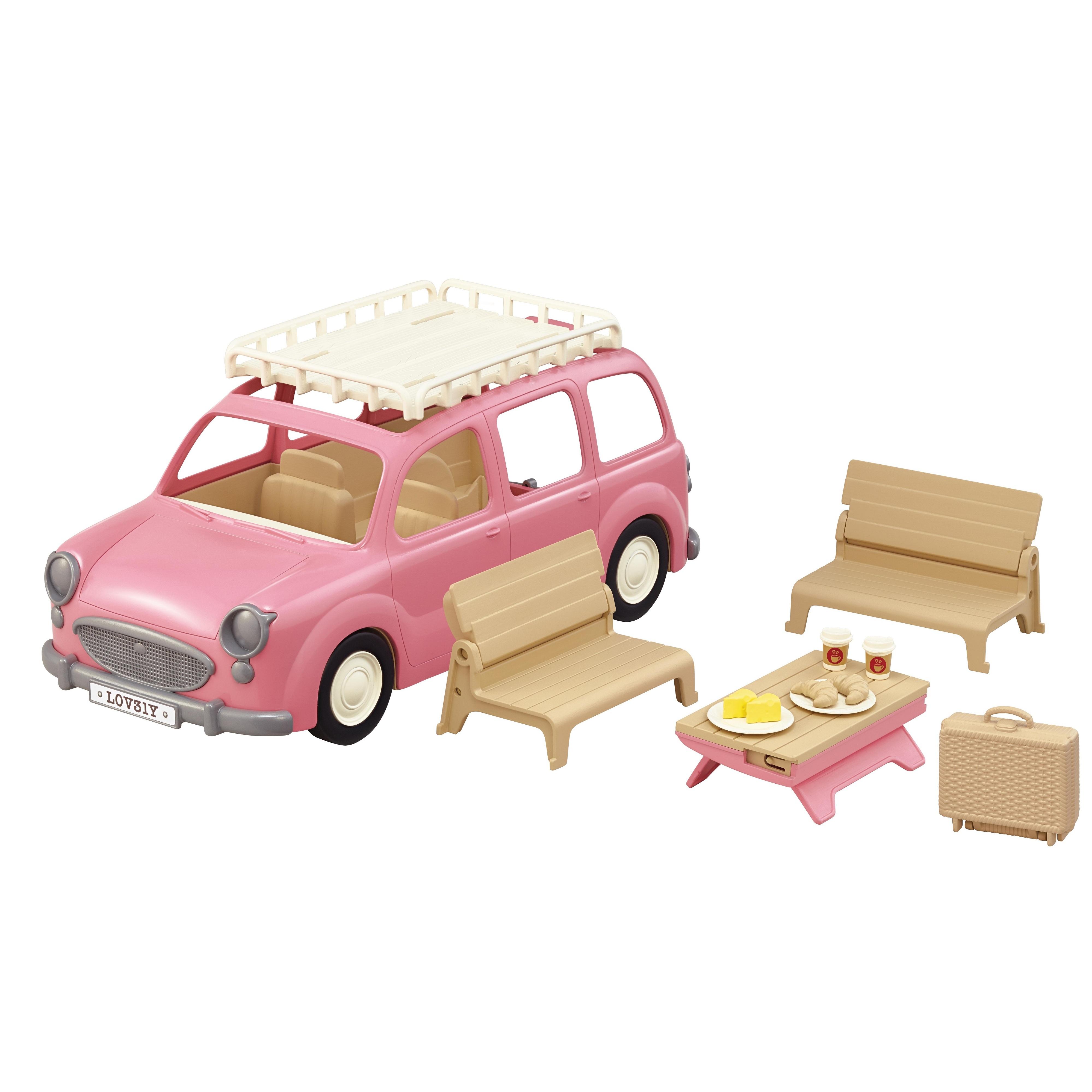 Voir la diapositive 4 : EPOCH D'ENFANCE Le monospace Rose et le set de Pique-Nique Sylvanian Families