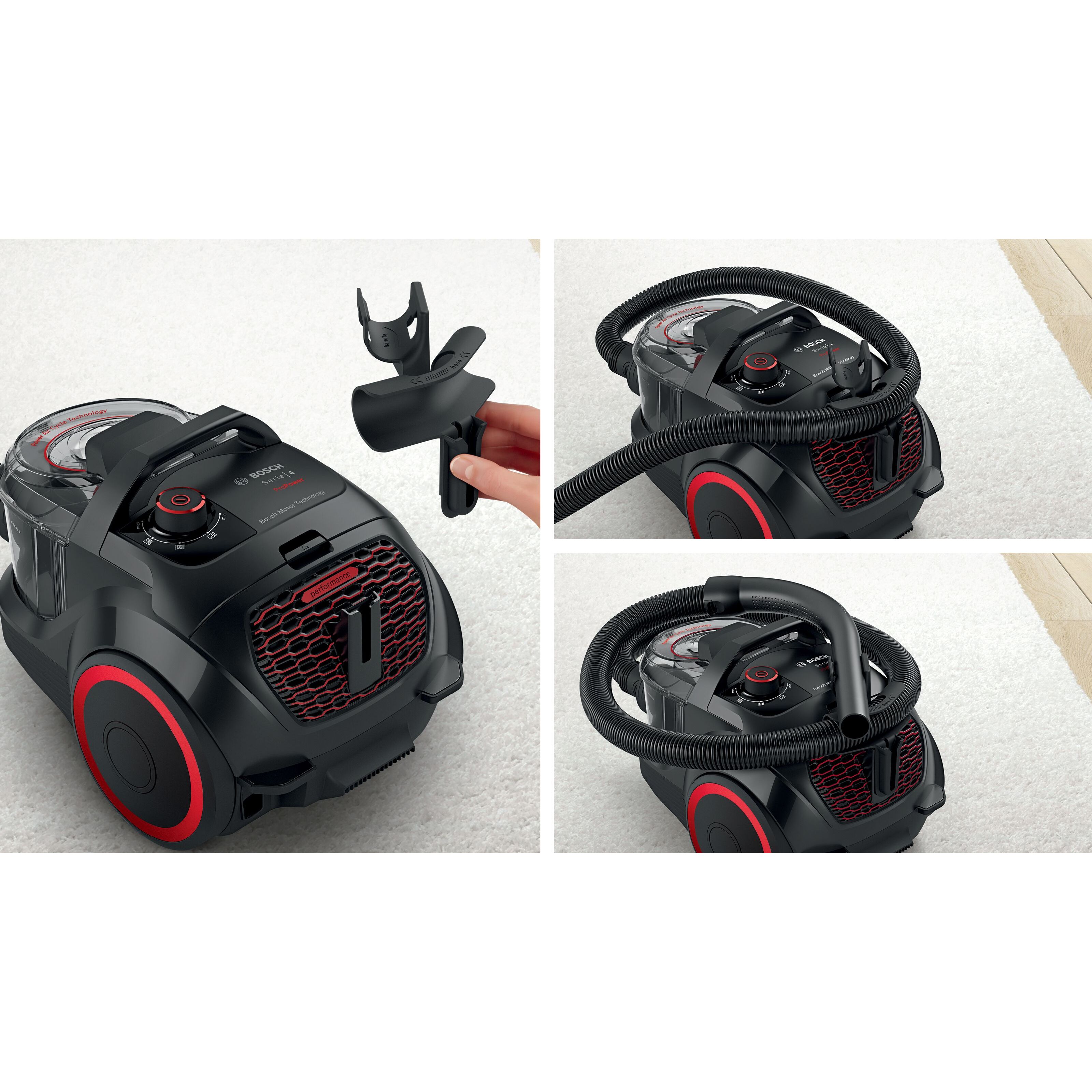 Voir la diapositive 11 : BOSCH Aspirateur traîneau sans sac BGS21POW2 - Noir