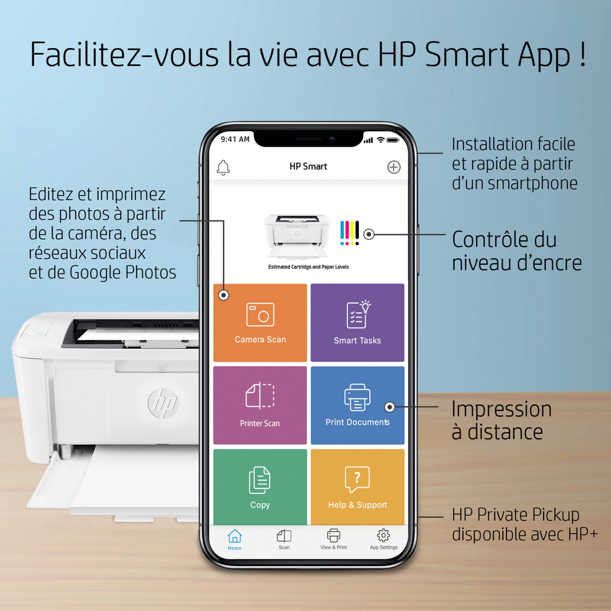 Voir la diapositive 3 : HP HP LaserJet M110we Imprimante monofonction Laser noir et blanc - 6 mois d' Instant ink inclus avec HP+ ( A4 Wifi )