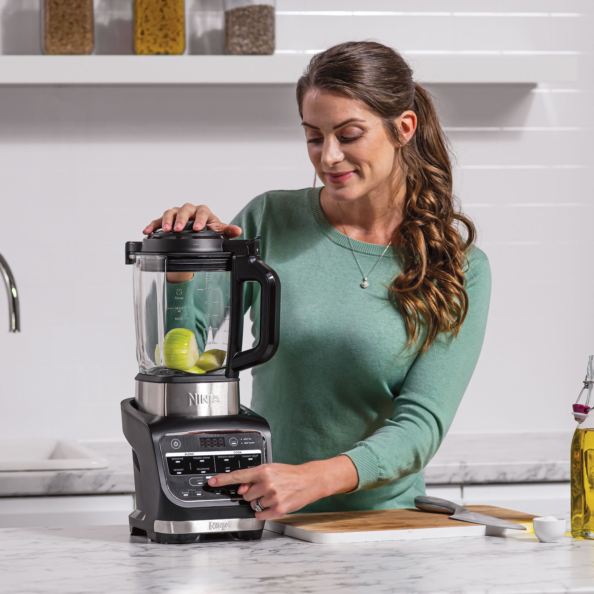 Voir la diapositive 2 : NINJA Blender chauffant bol en verre HB150EU Auto iQ - Noir