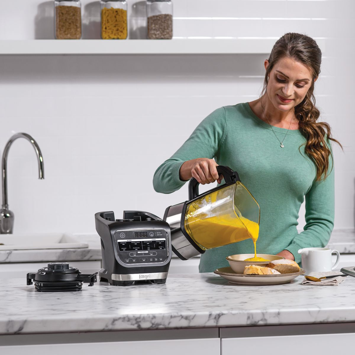 NINJA Blender chauffant bol en verre HB150EU Auto iQ - Noir