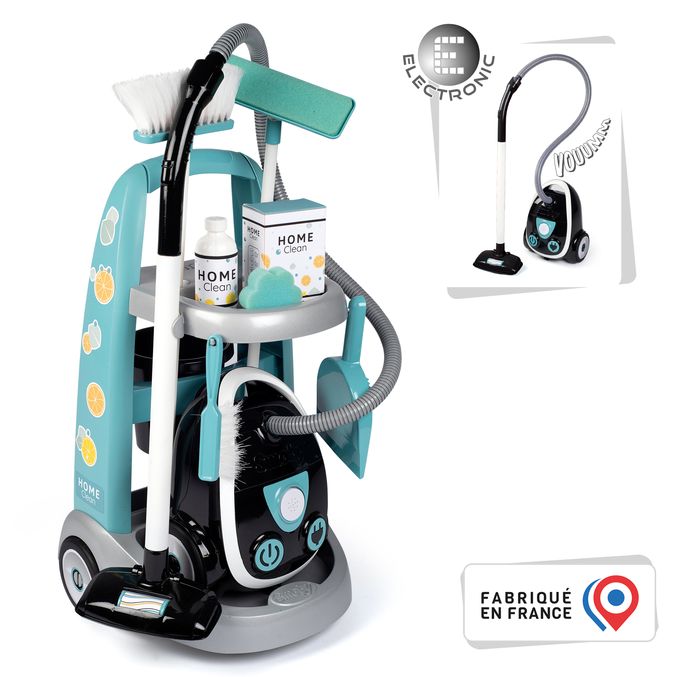 Voir la diapositive 2 : SMOBY Chariot de ménage avec aspirateur