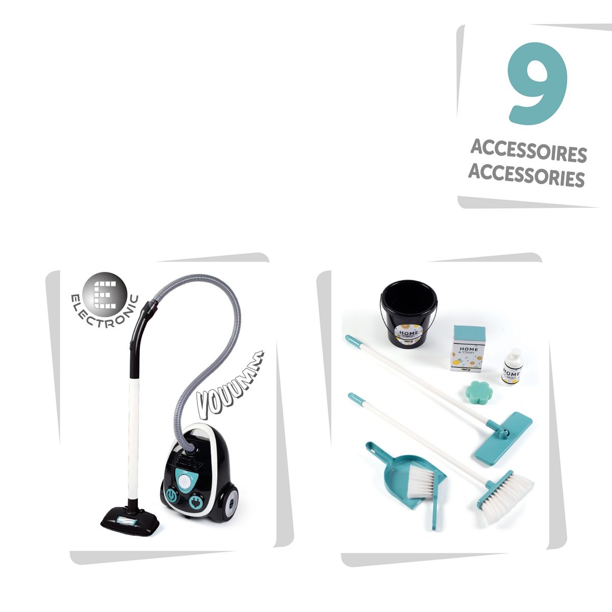 SMOBY Chariot de ménage avec aspirateur