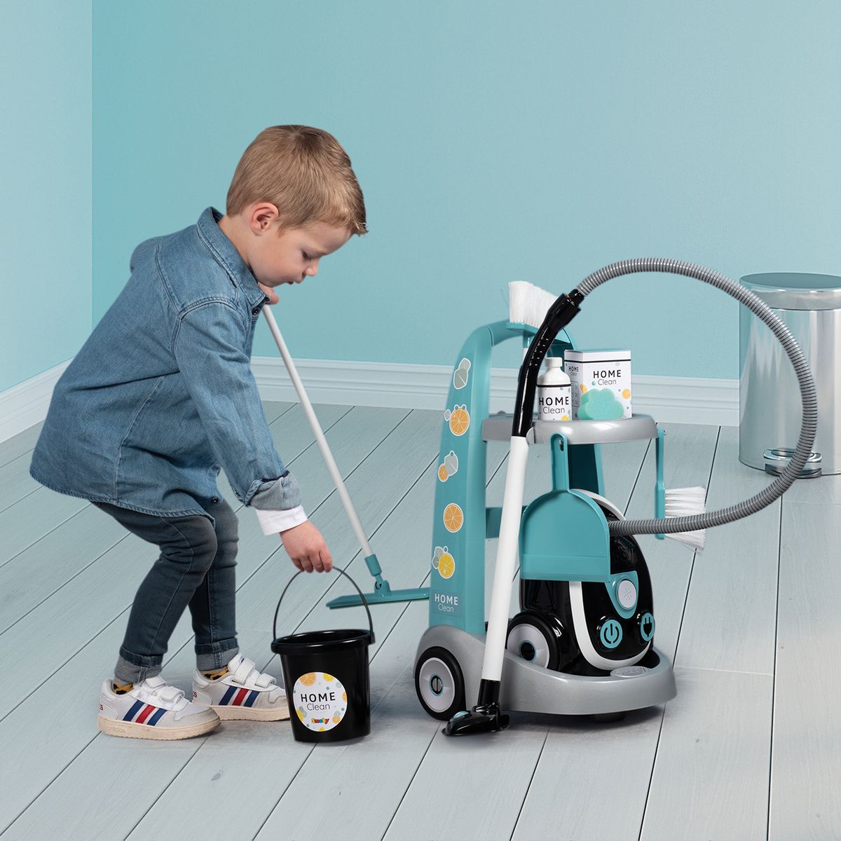 SMOBY Chariot de ménage avec aspirateur