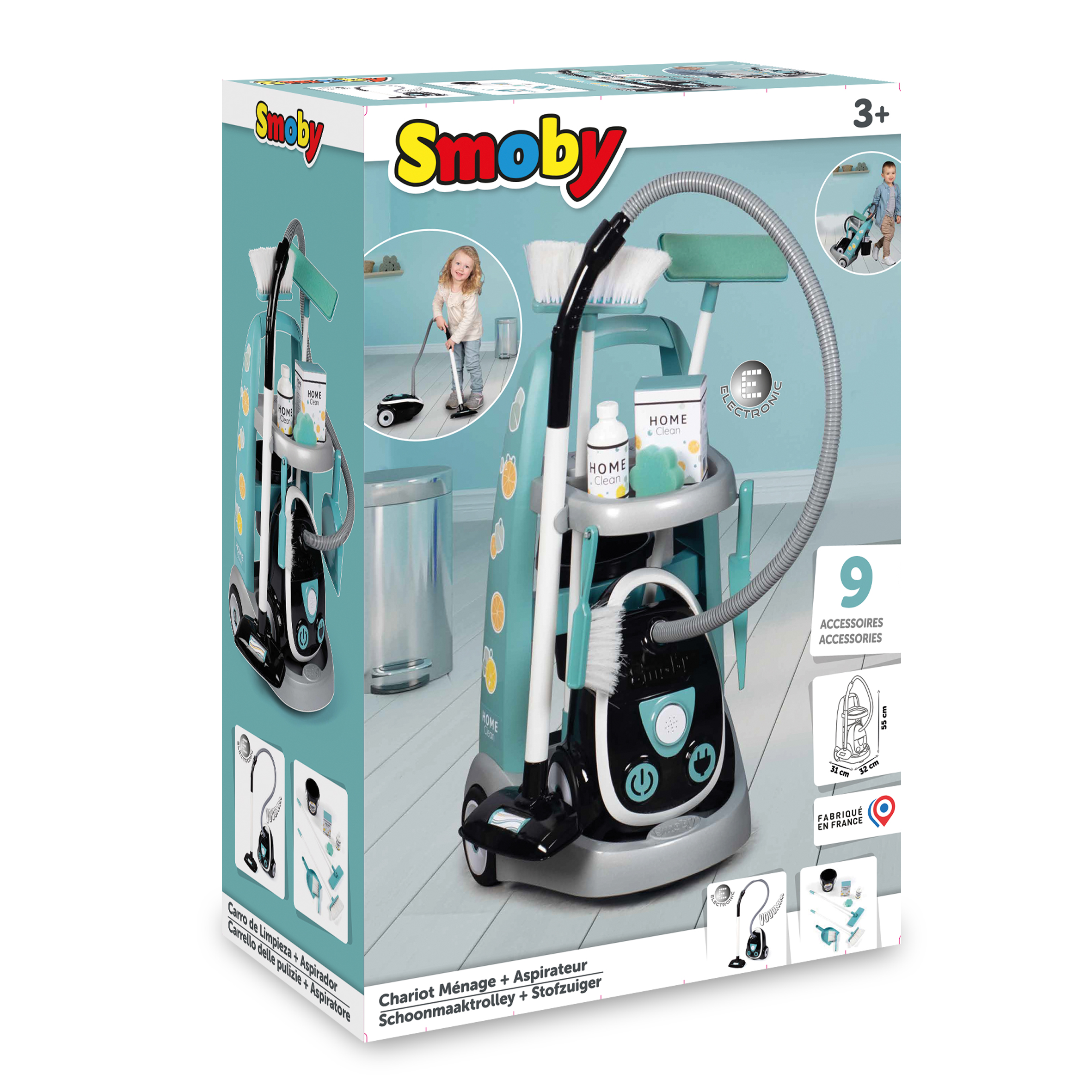 Voir la diapositive 7 : SMOBY Chariot de ménage avec aspirateur
