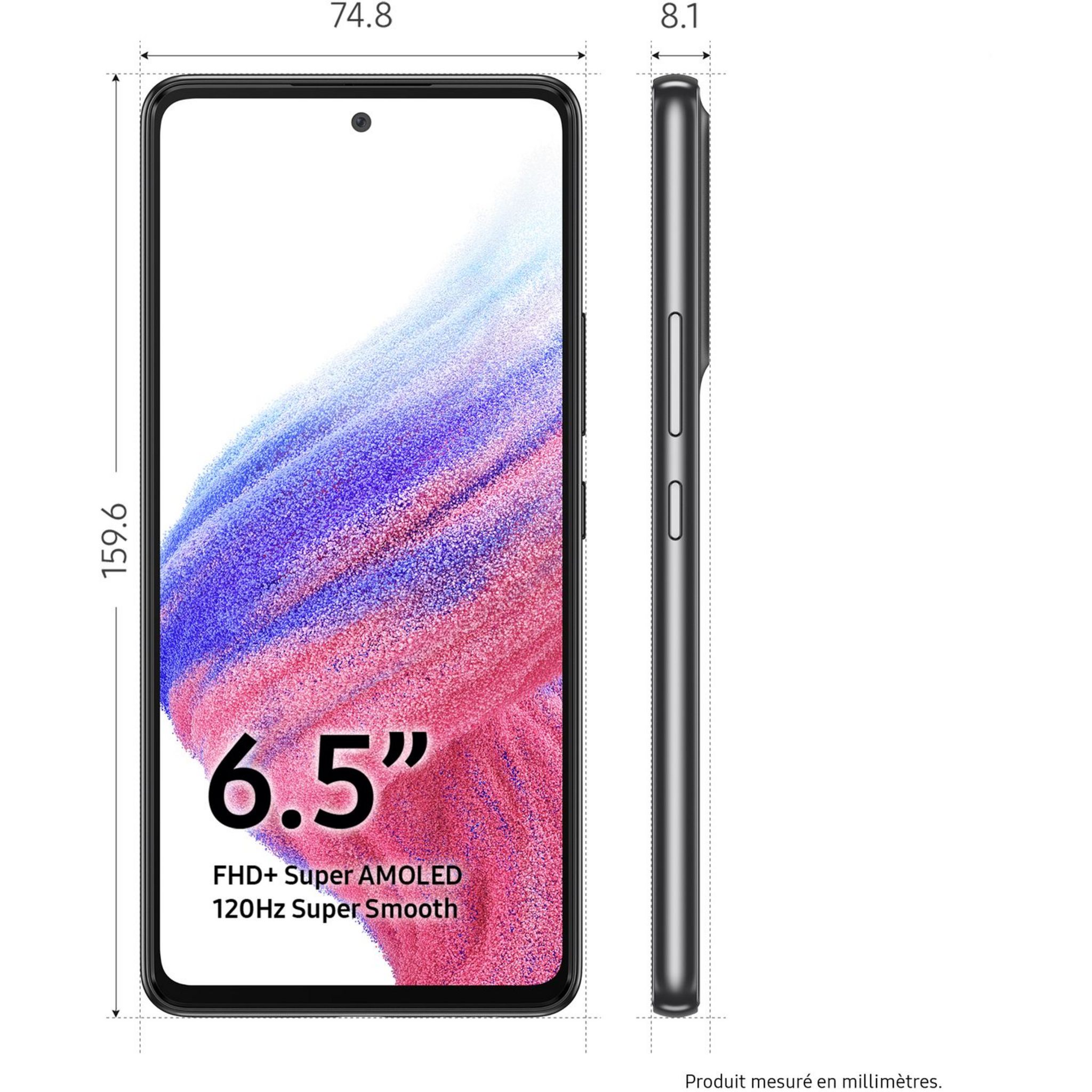 Voir la diapositive 8 : SAMSUNG Galaxy A53 5G - 128GO - Noir