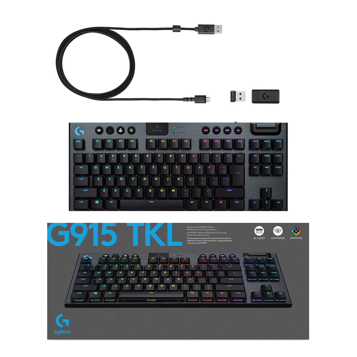 Voir la diapositive 10 : LOGITECH Clavier G915 TKL G SF CLICKY - Noir