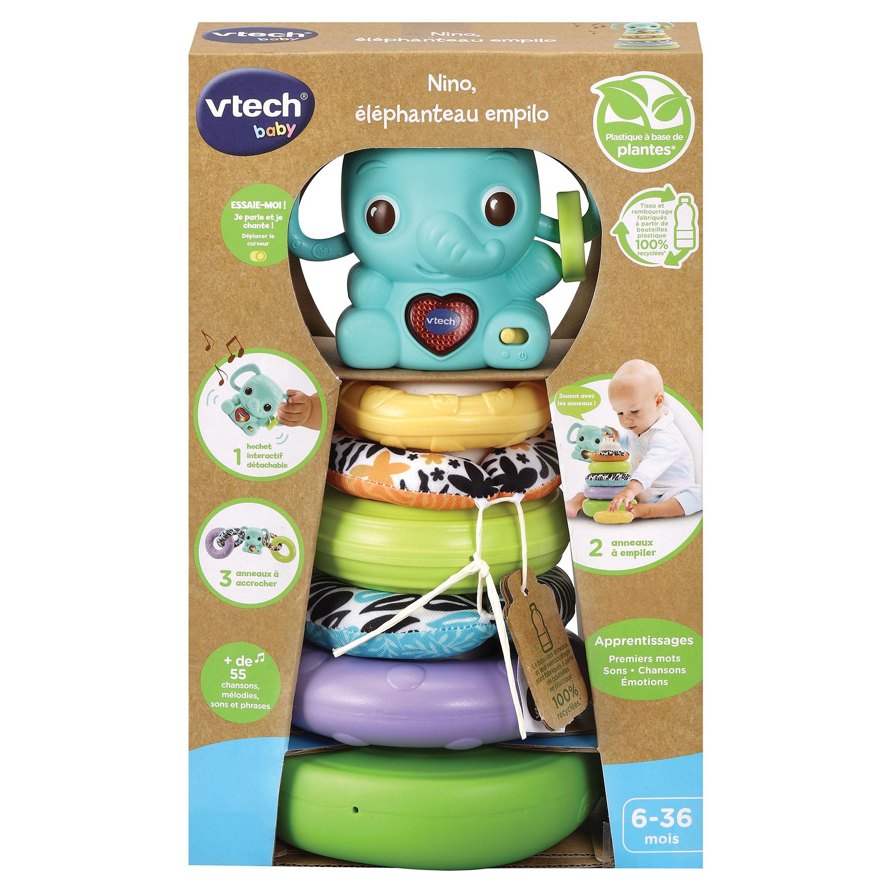 Voir la diapositive 6 : VTECH Nino Eléphanteau empilo 3 en 1 Plastique Bio source
