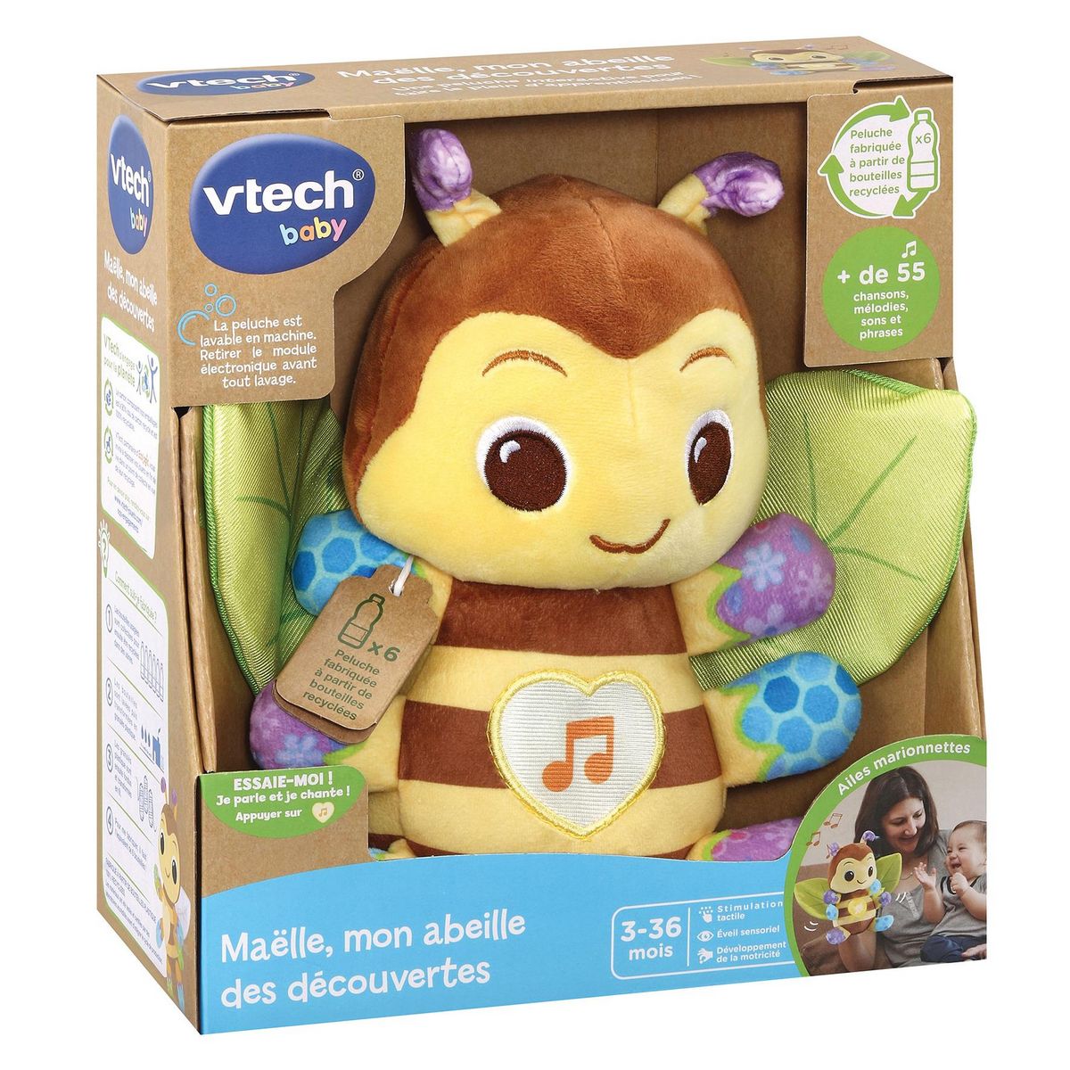 VTECH Peluche musicale - Maelle Mon Abeille des découvertes