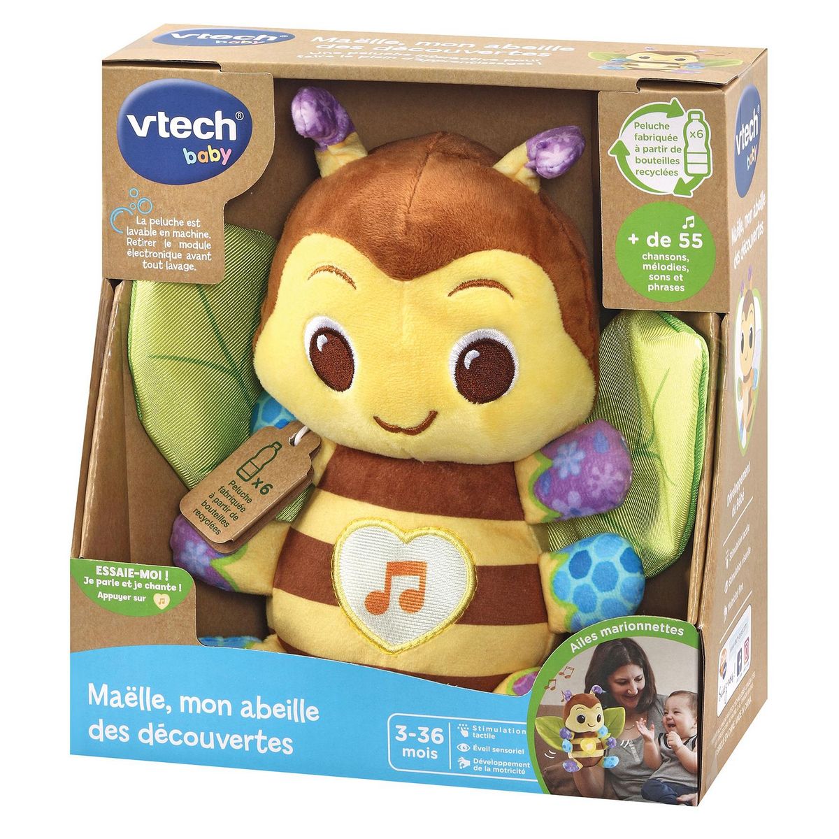 VTECH Peluche musicale - Maelle Mon Abeille des découvertes