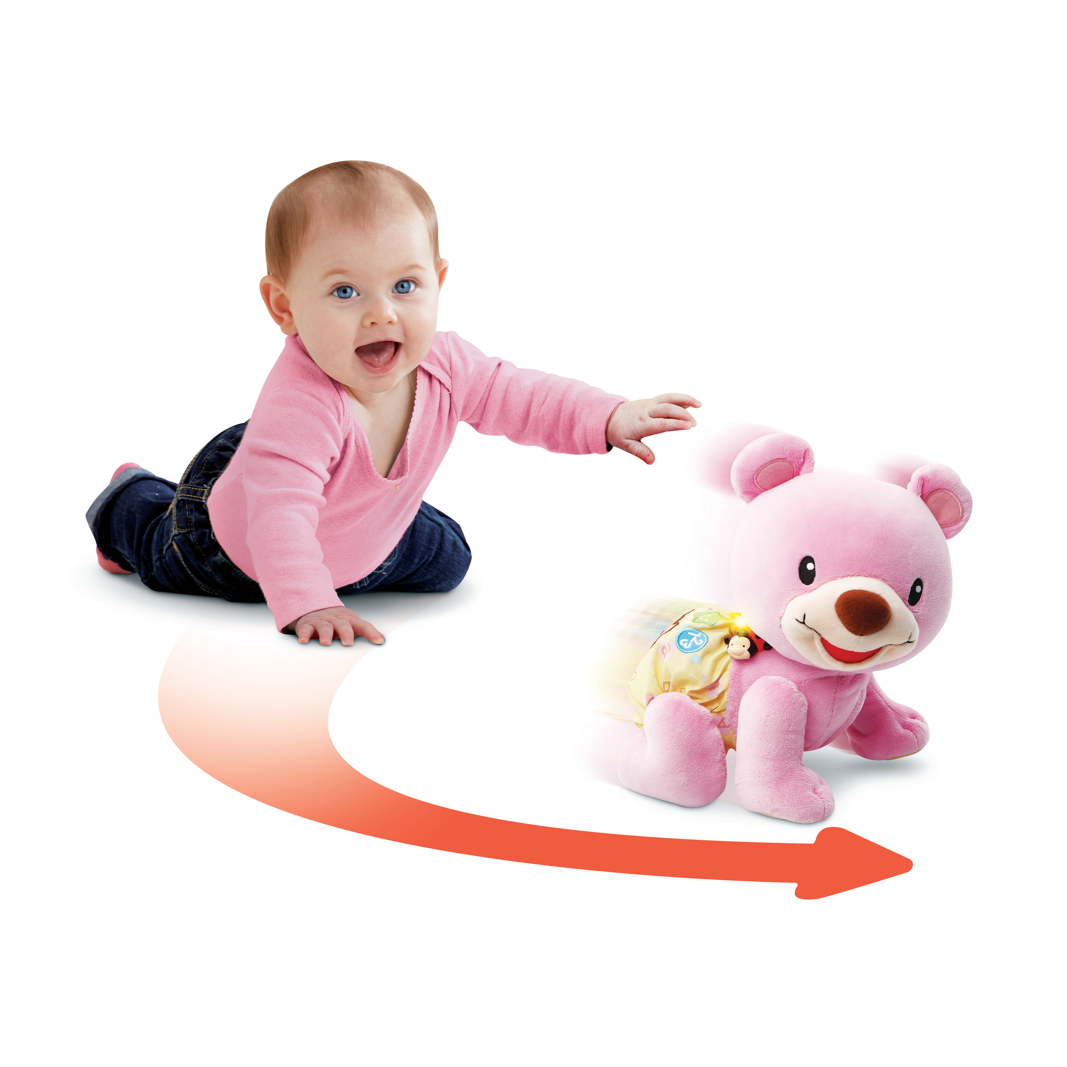 Voir la diapositive 3 : VTECH Ourson 2 en 1 Suis moi - Rose