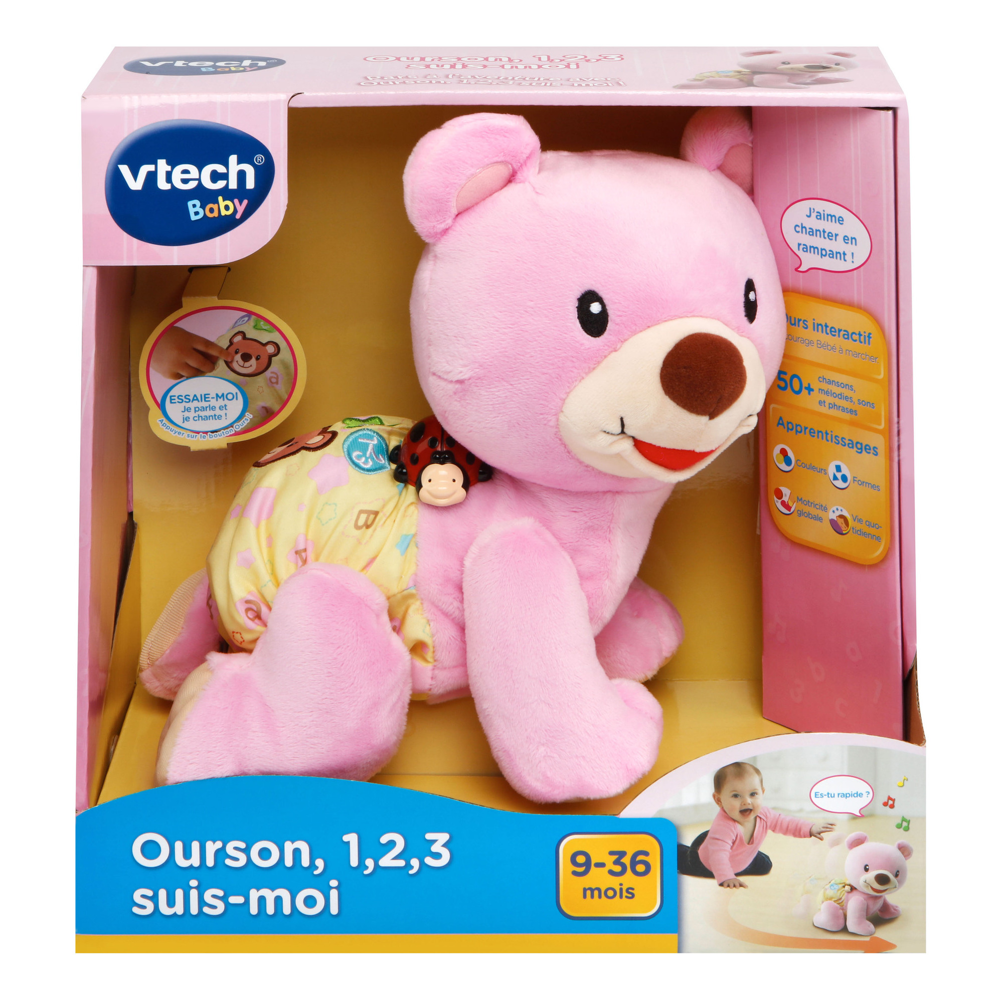 Voir la diapositive 4 : VTECH Ourson 2 en 1 Suis moi - Rose
