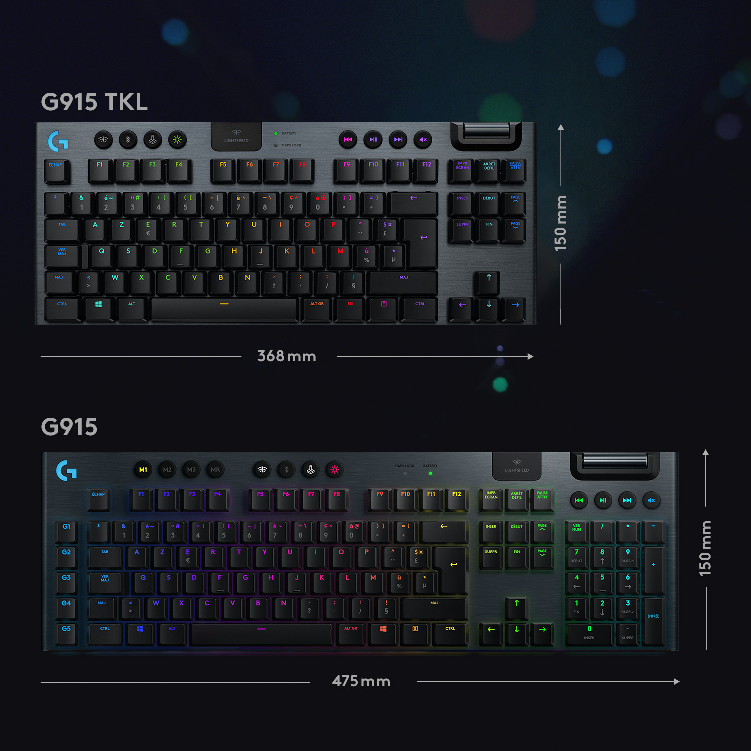 Voir la diapositive 6 : LOGITECH Clavier G915 TKL SF - Noir