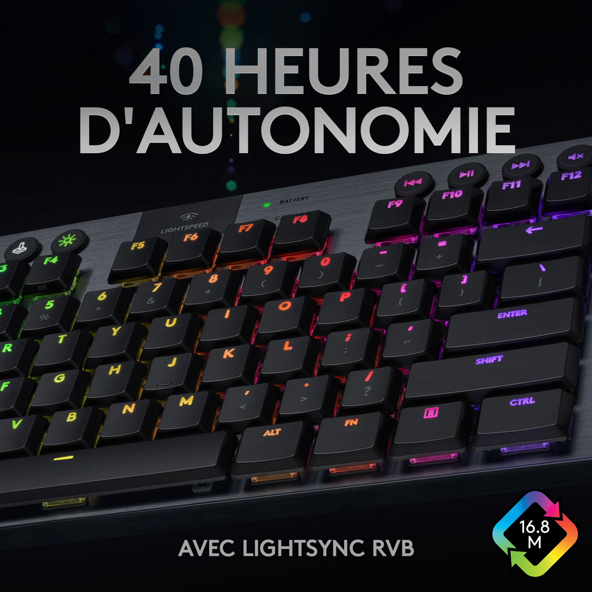 Voir la diapositive 9 : LOGITECH Clavier G915 TKL SF - Noir