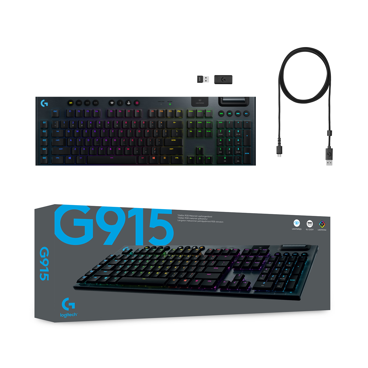 Voir la diapositive 8 : LOGITECH Clavier tactile G915 - Noir