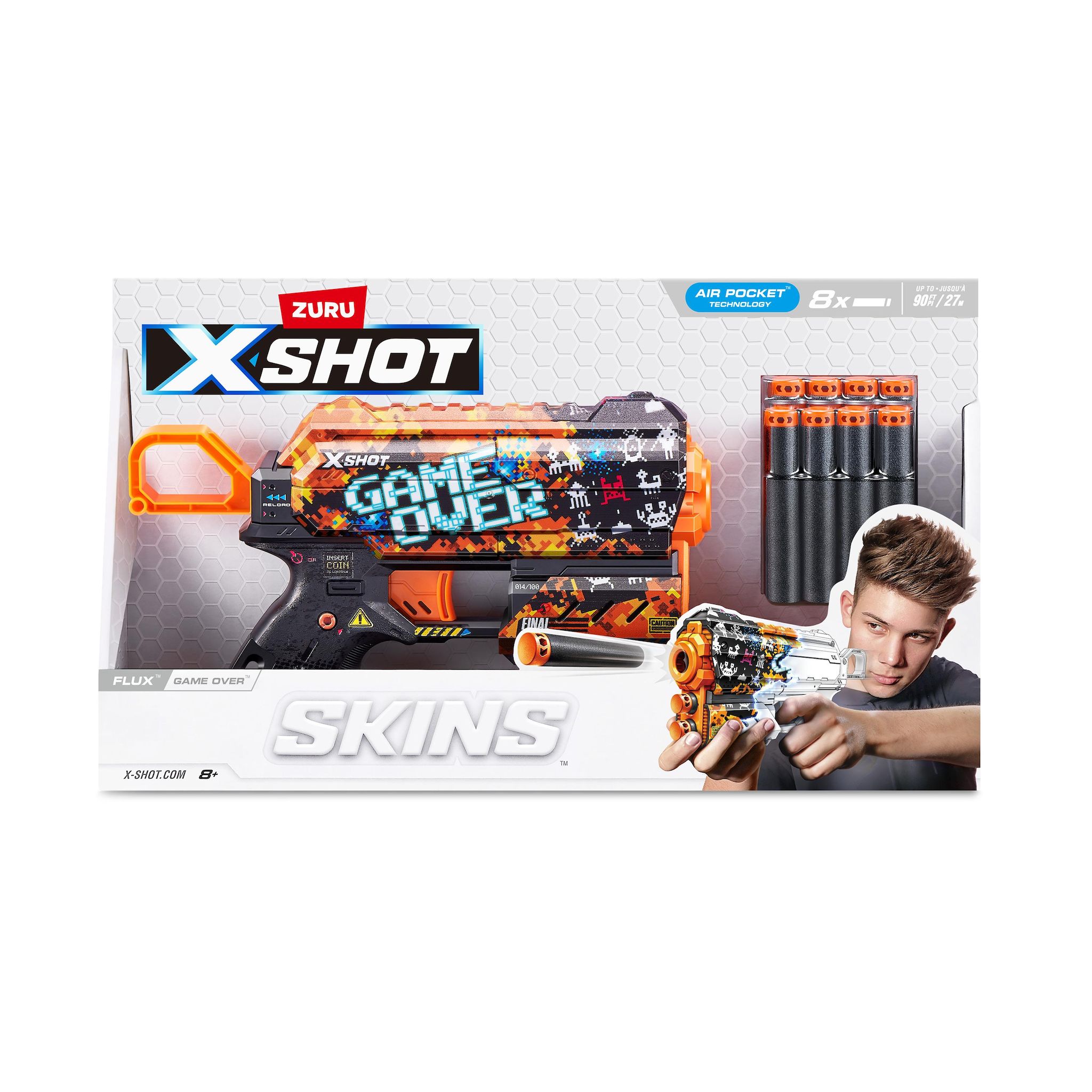 ZURU Blaster Xshot Skins Flux X8 fléchettes
