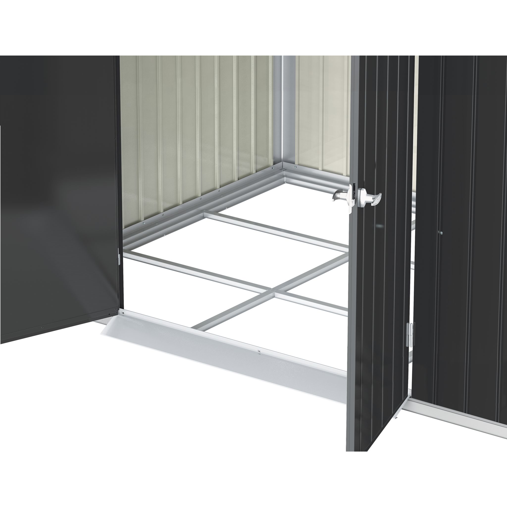 Voir la diapositive 3 : DURAMAX Abri de jardin métal Anthracite - Monopente - 5,22m² - MODERN