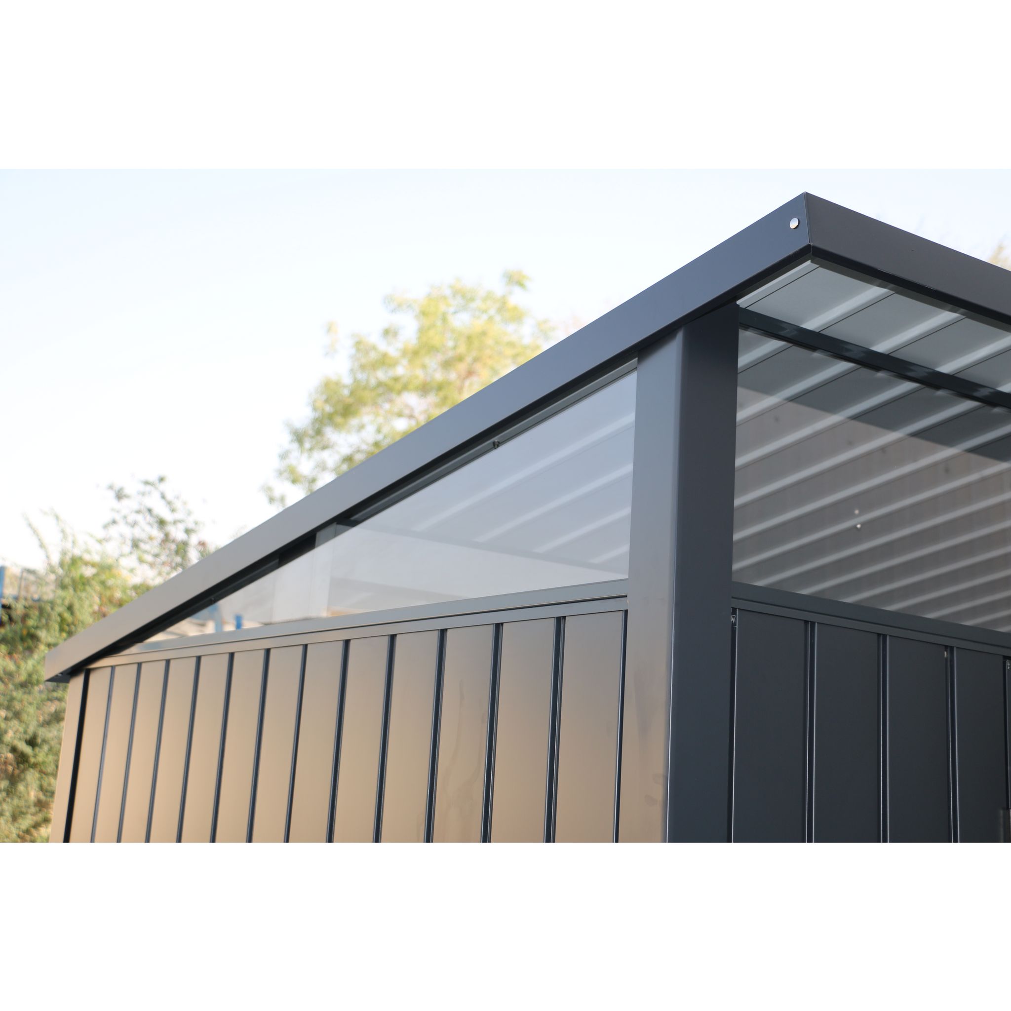 Voir la diapositive 4 : DURAMAX Abri de jardin métal Anthracite - Monopente - 5,22m² - MODERN