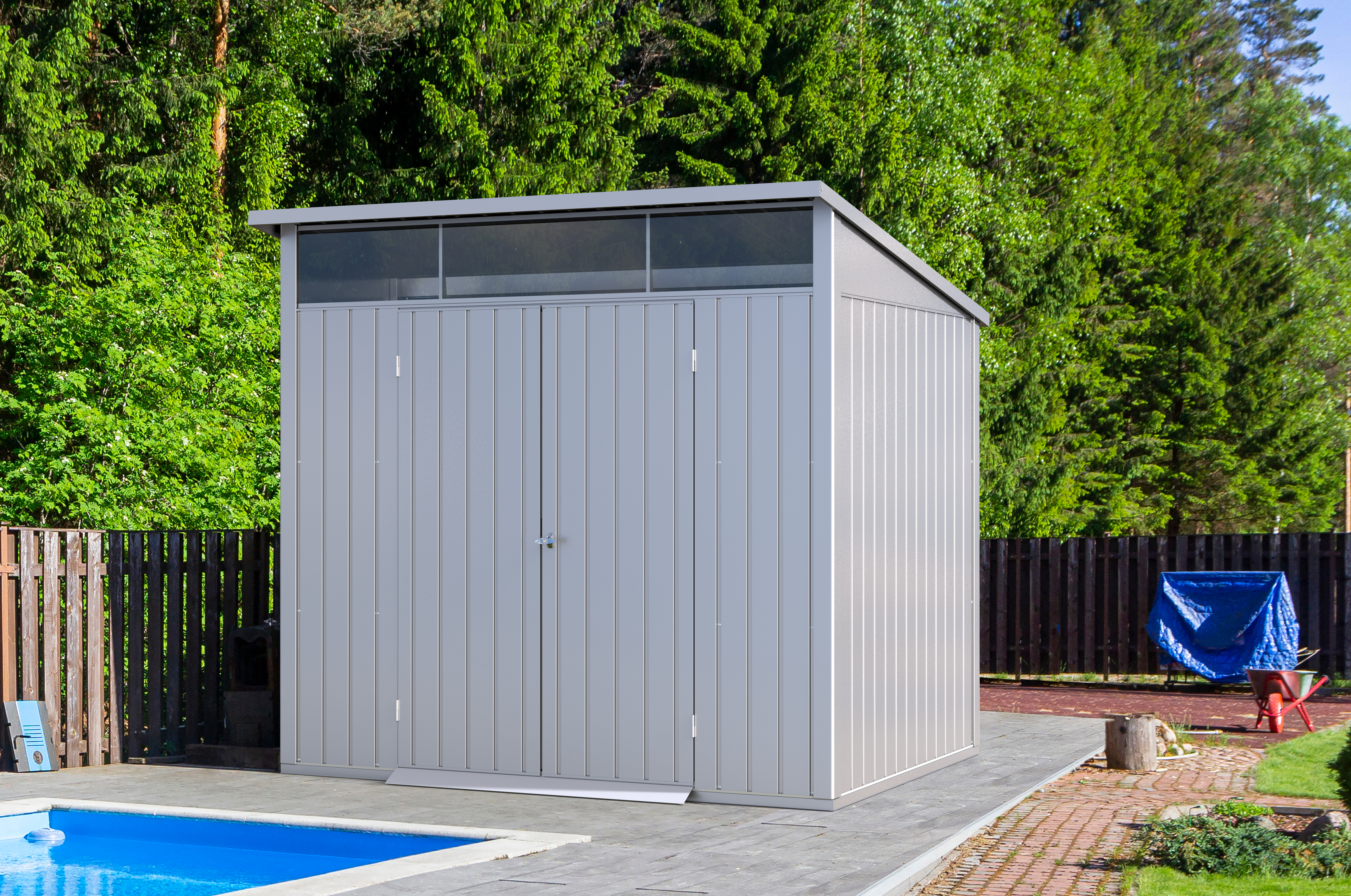 DURAMAX Abri de jardin métal - blanc - 5,22m² - DURAMAX MODERN