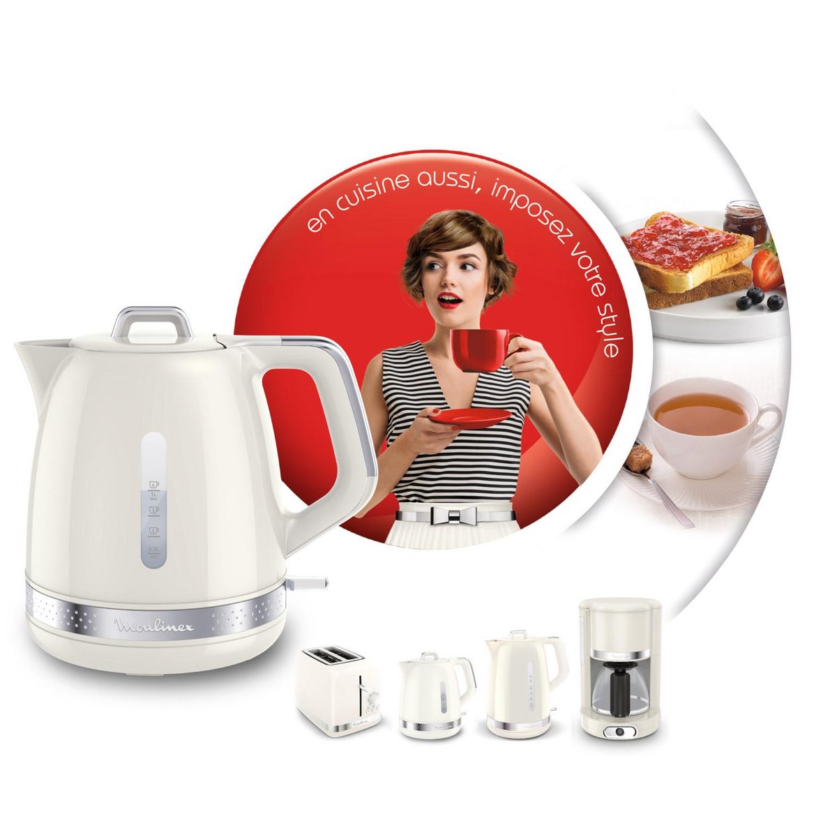 MOULINEX Bouilloire électrique BY323A10 - Blanc