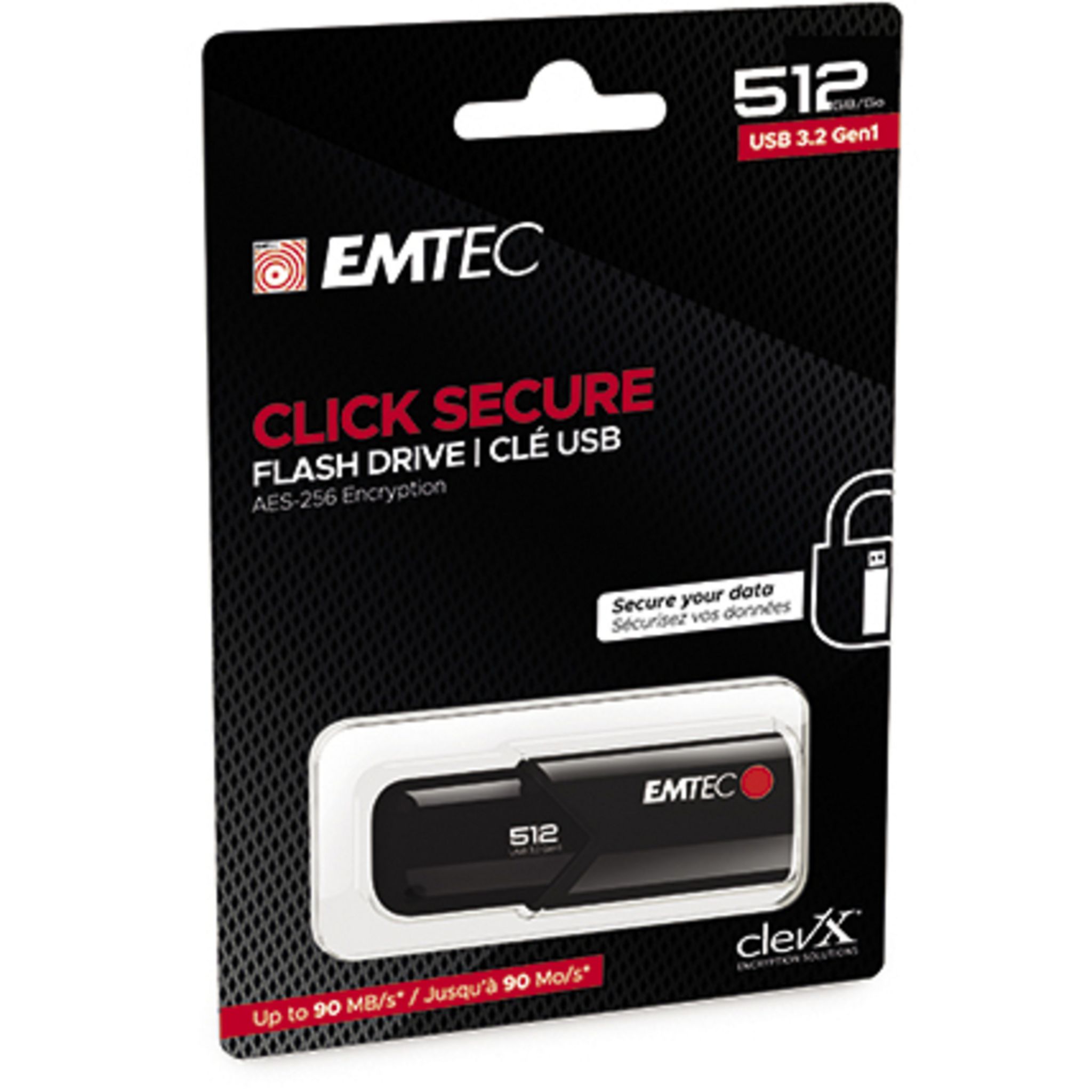 Voir la diapositive 2 : EMTEC Clé USB3.2 512 GO SECUREB120