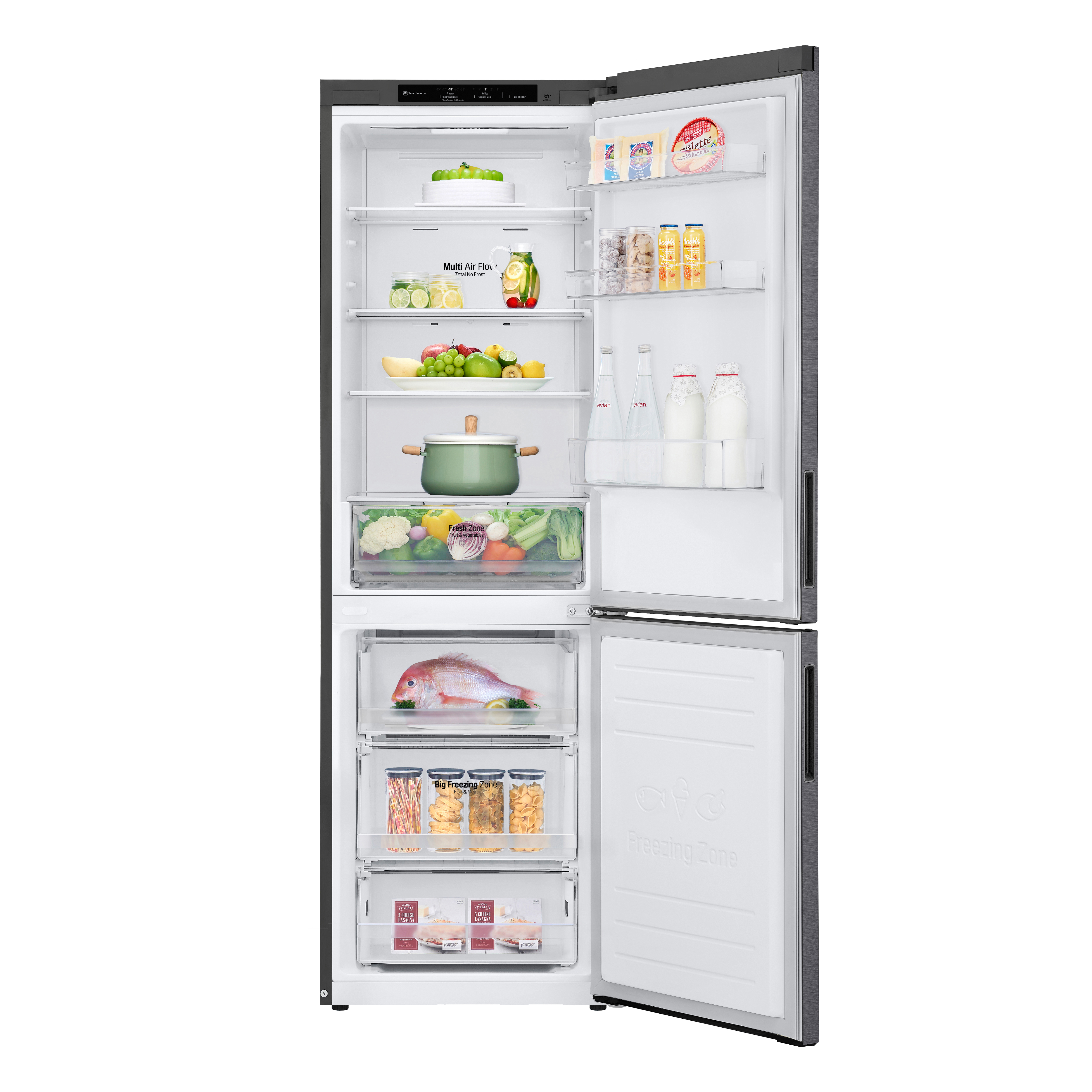 Voir la diapositive 5 : LG Réfrigérateur combiné GBP31DSLEC, 341 L, Froid ventilé No frost