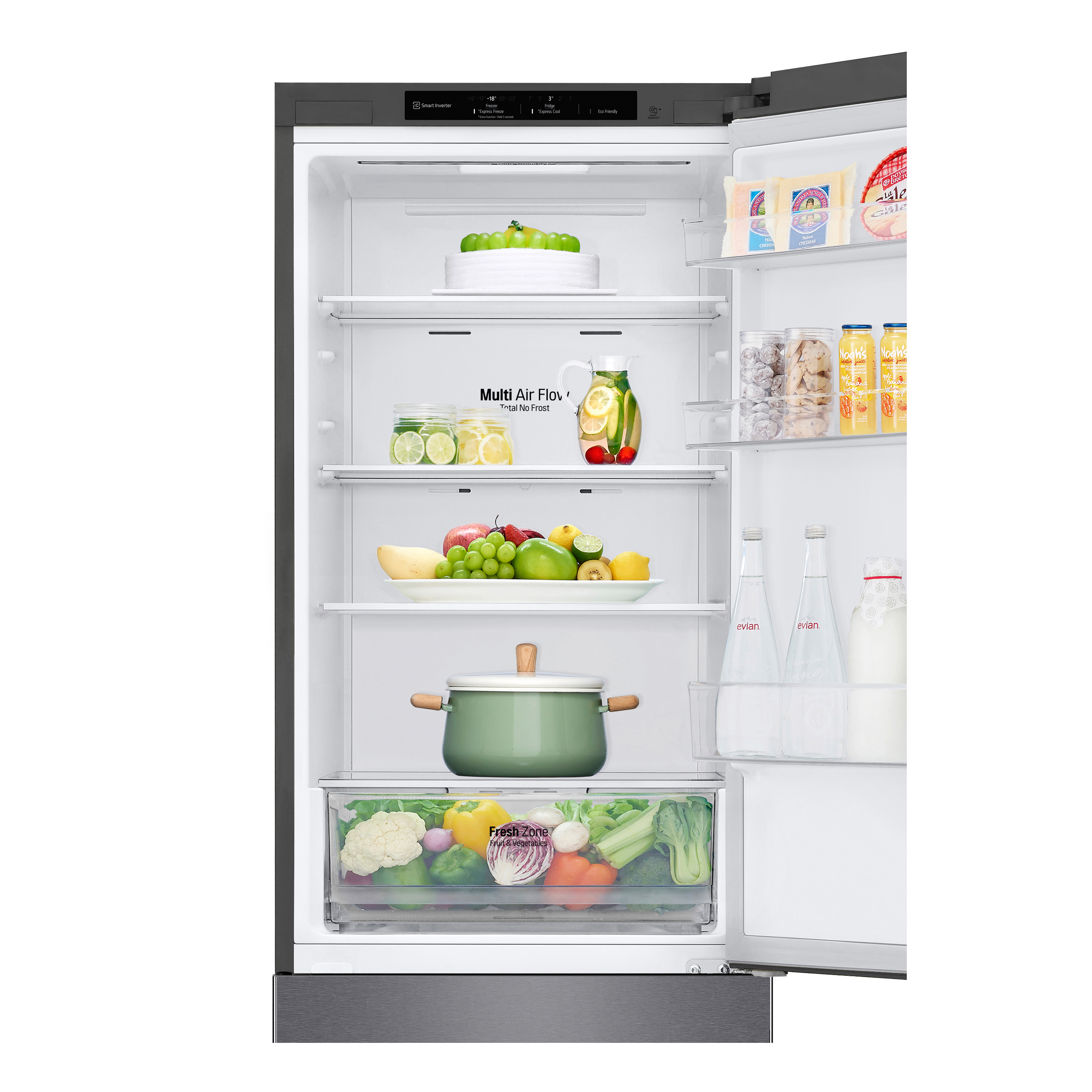 Voir la diapositive 8 : LG Réfrigérateur combiné GBP31DSLEC, 341 L, Froid ventilé No frost