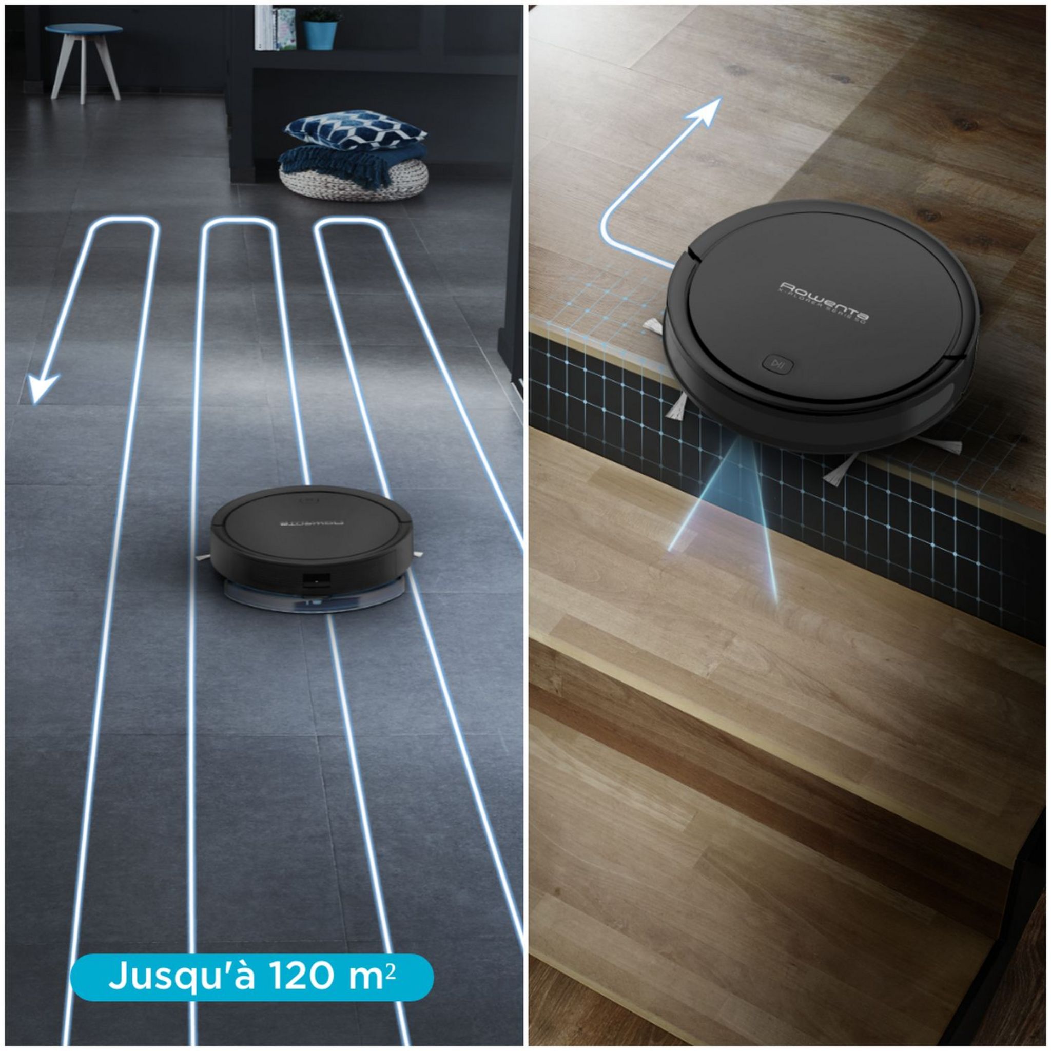 Voir la diapositive 5 : ROWENTA Aspirateur robot&nbsp;&nbsp;X-Plorer Serie 50 RR7375WH - Noir