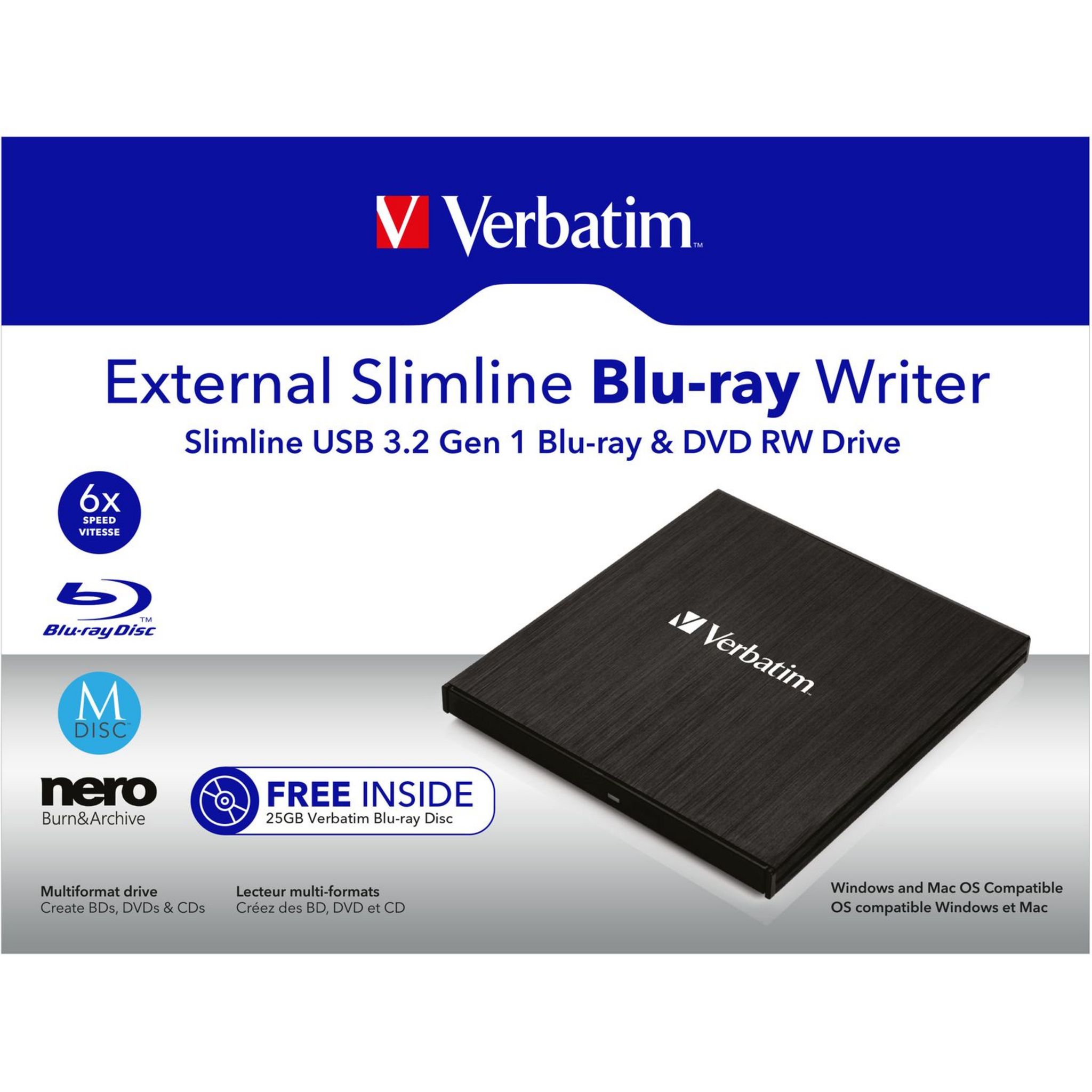 Voir la diapositive 4 : VERBATIM Graveur BRAY EXT UM - Noir