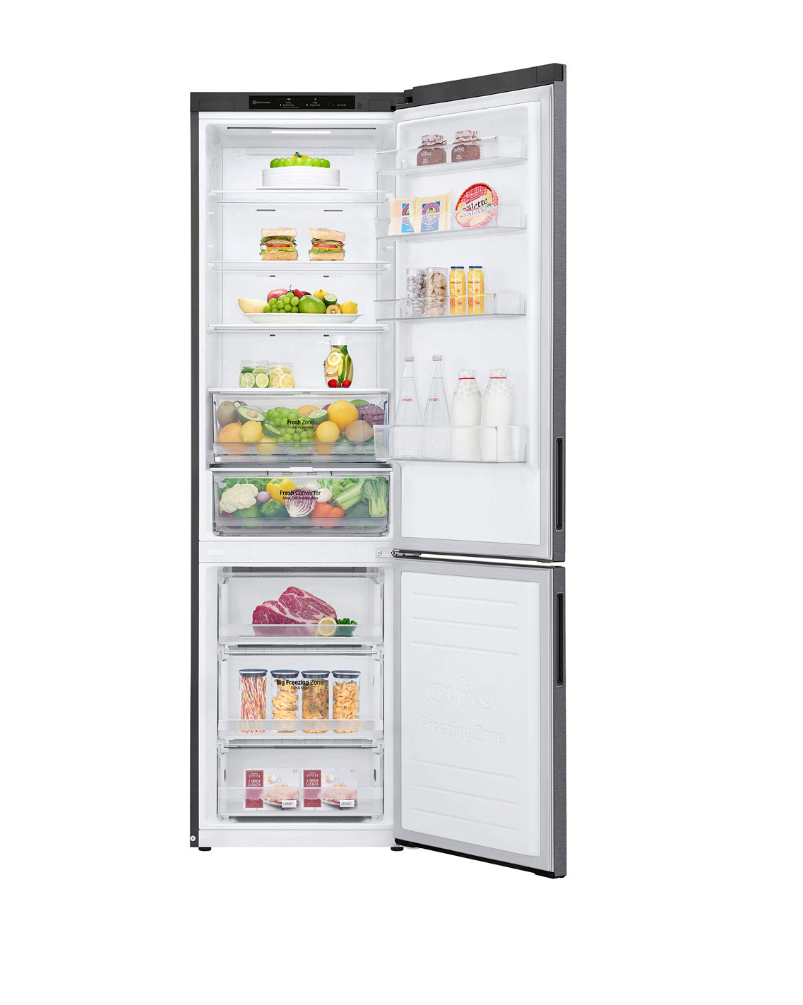 Voir la diapositive 4 : LG Réfrigérateur combiné GBP62DSNCC1, 384 L, Froid ventilé No frost