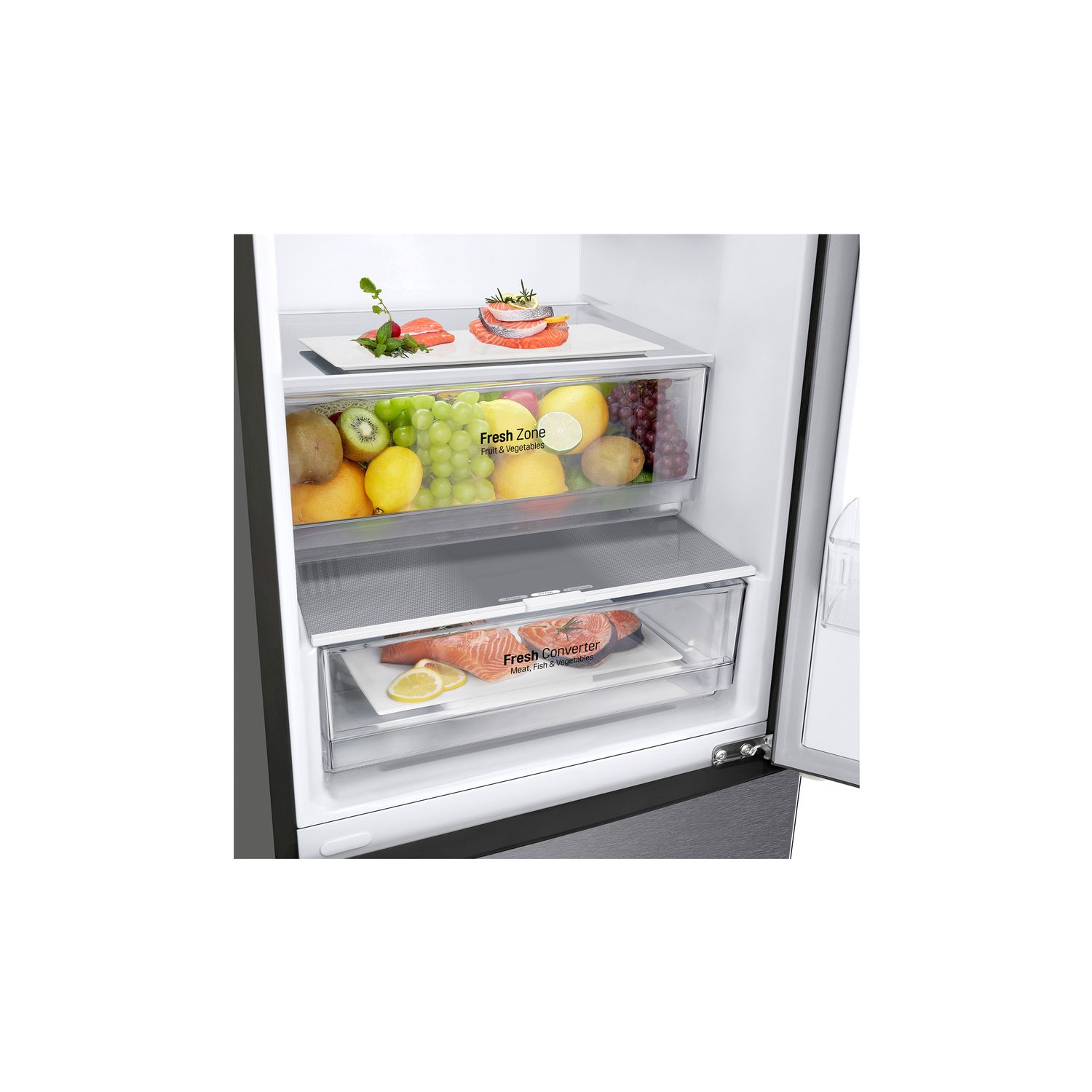 Voir la diapositive 6 : LG Réfrigérateur combiné GBP62DSNCC1, 384 L, Froid ventilé No frost