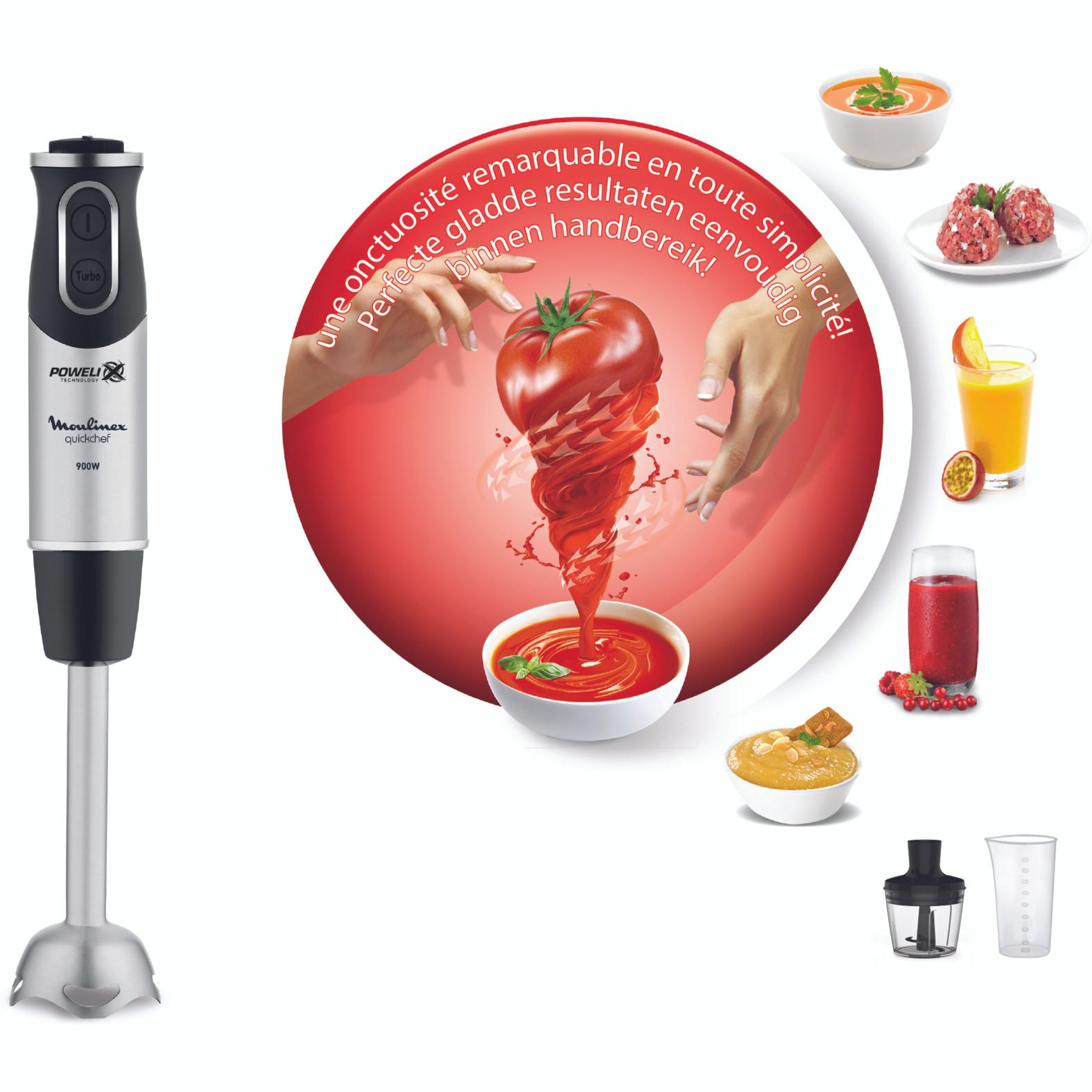Voir la diapositive 13 : MOULINEX Mixeur plongeant QUICKCHEF DD652832 - Noir