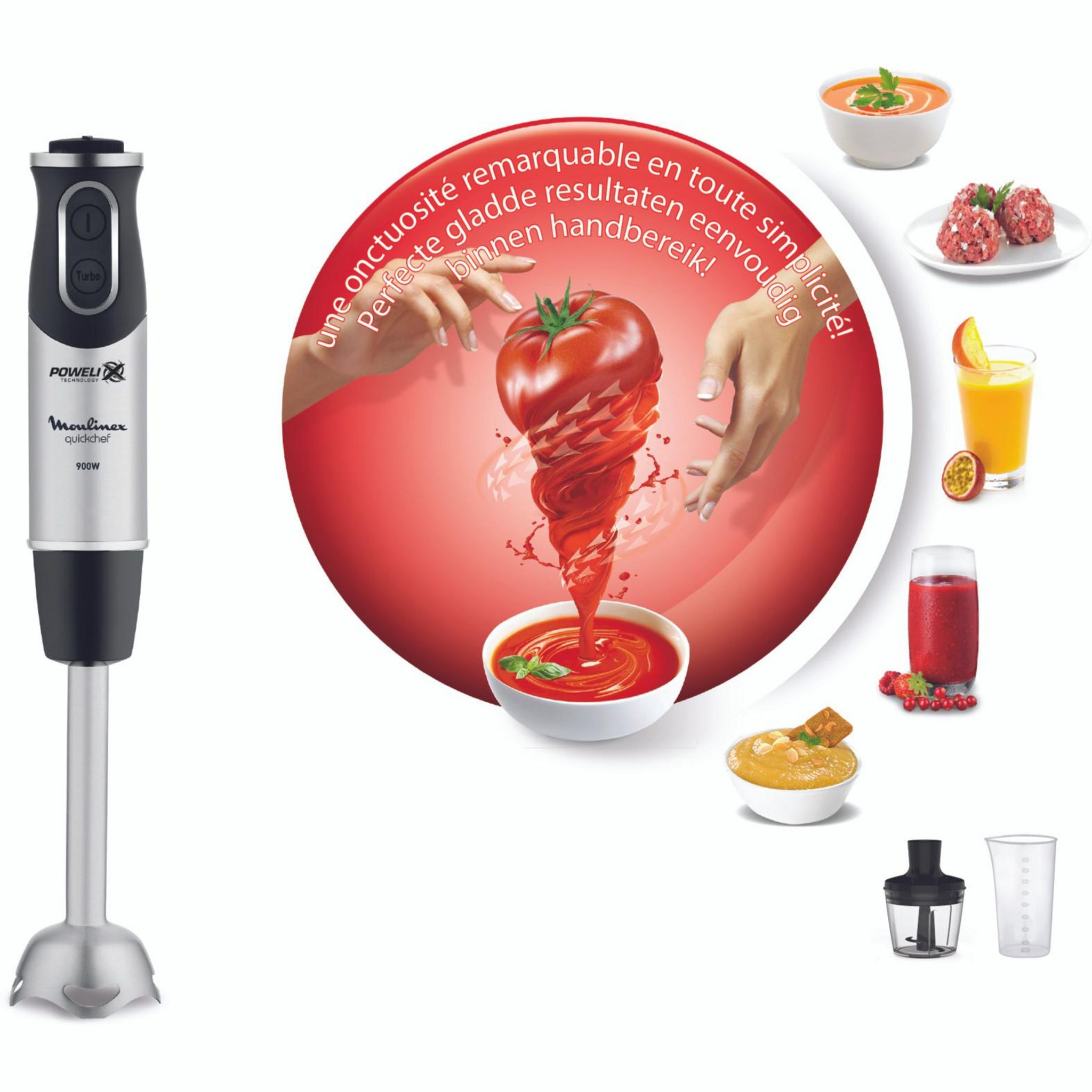 Voir la diapositive 13 : MOULINEX Mixeur plongeant QUICKCHEF DD652832 - Noir