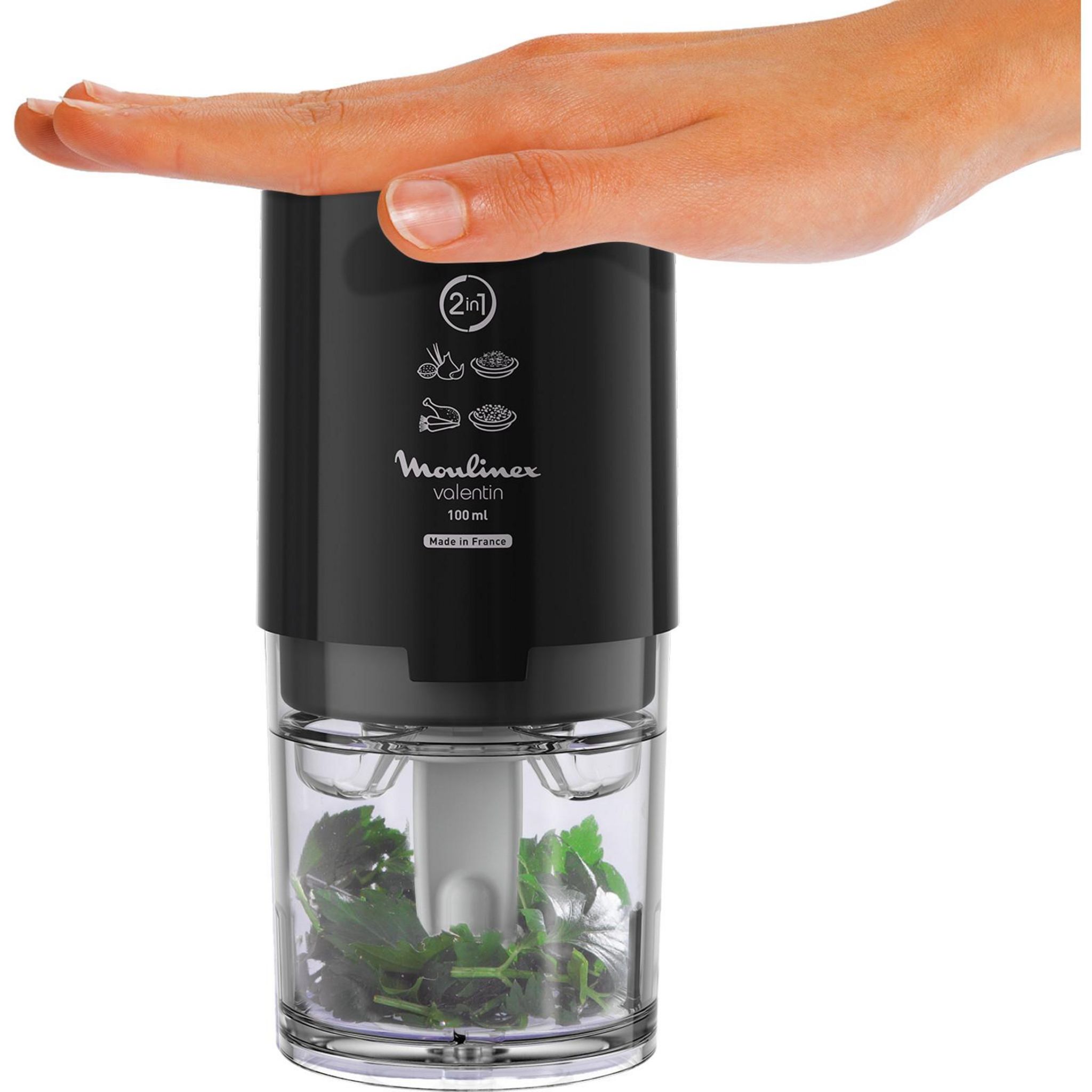 Voir la diapositive 4 : MOULINEX Mini hachoir VALENTIN DJ120810 - Noir