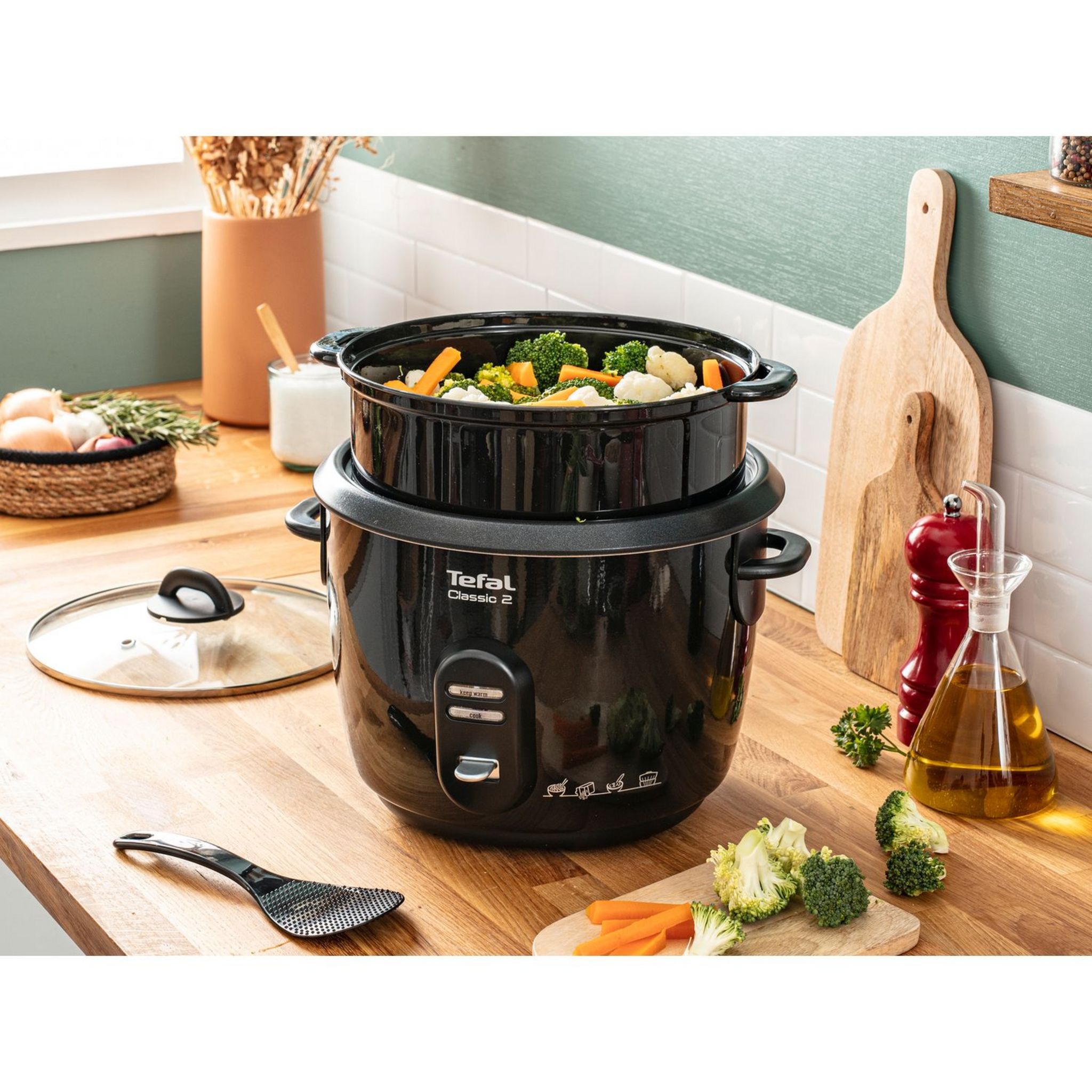 Voir la diapositive 2 : TEFAL Cuiseur riz RK103811 - Noir