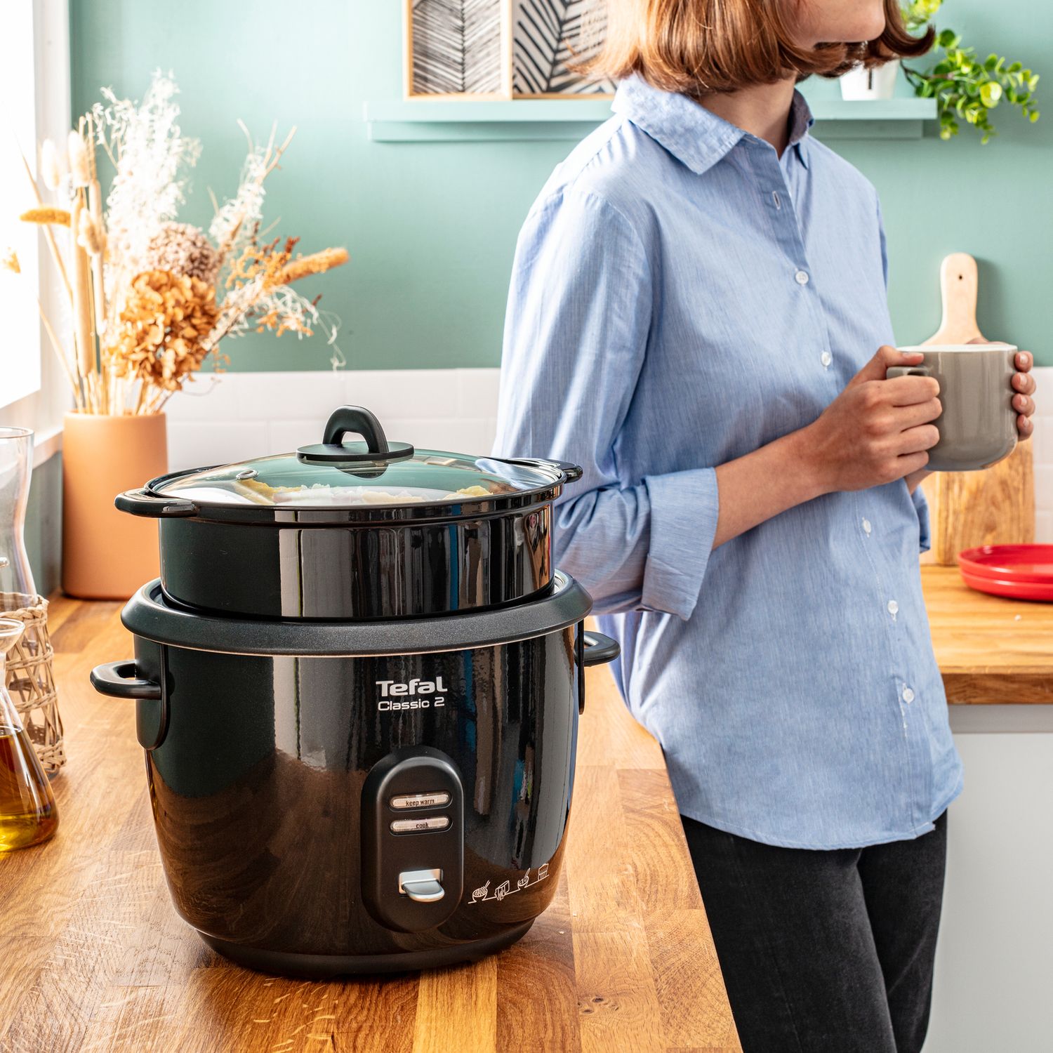 Voir la diapositive 7 : TEFAL Cuiseur riz RK103811 - Noir
