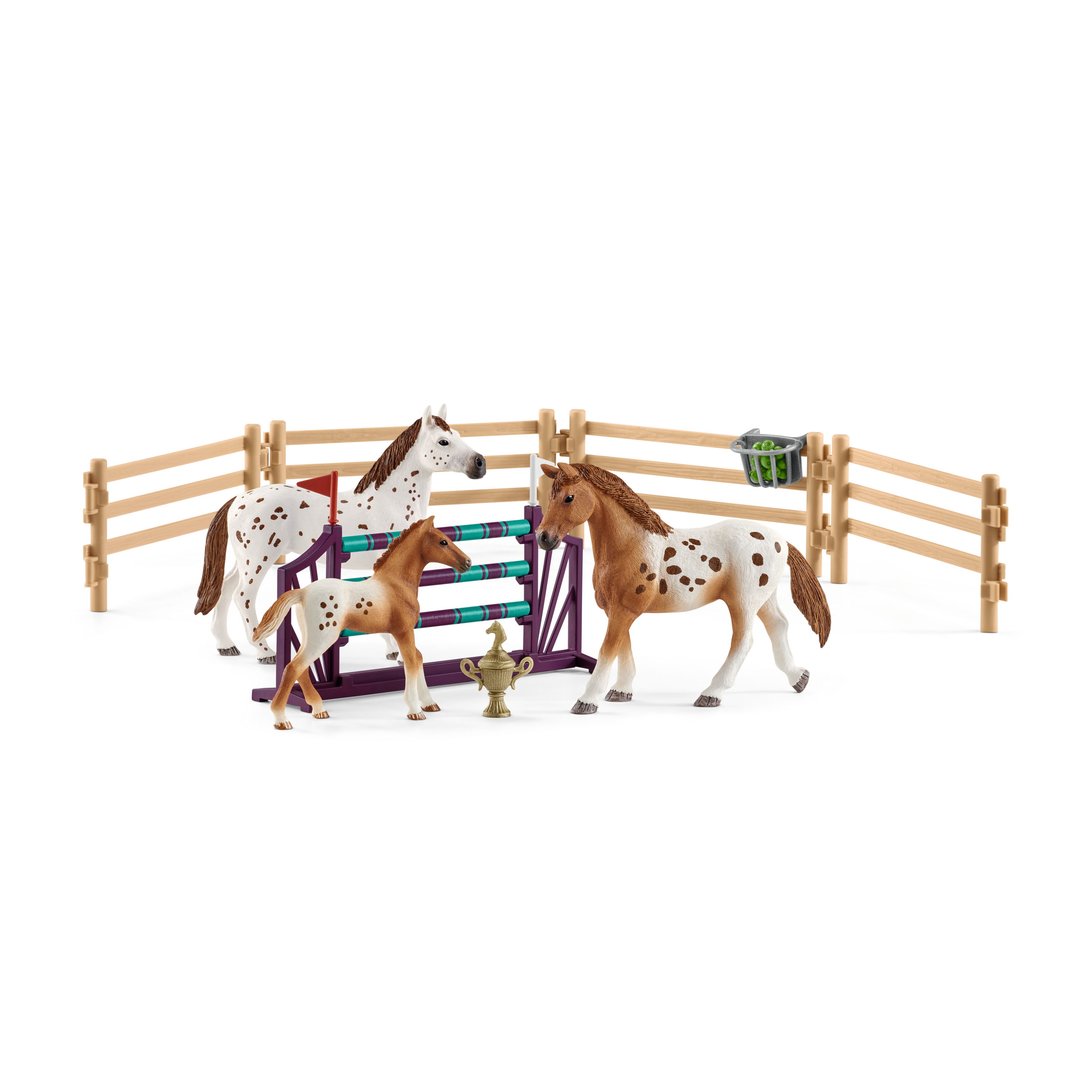 Voir la diapositive 2 : SCHLEICH Set d'entrainement au concours de saut et figurines Horse Club