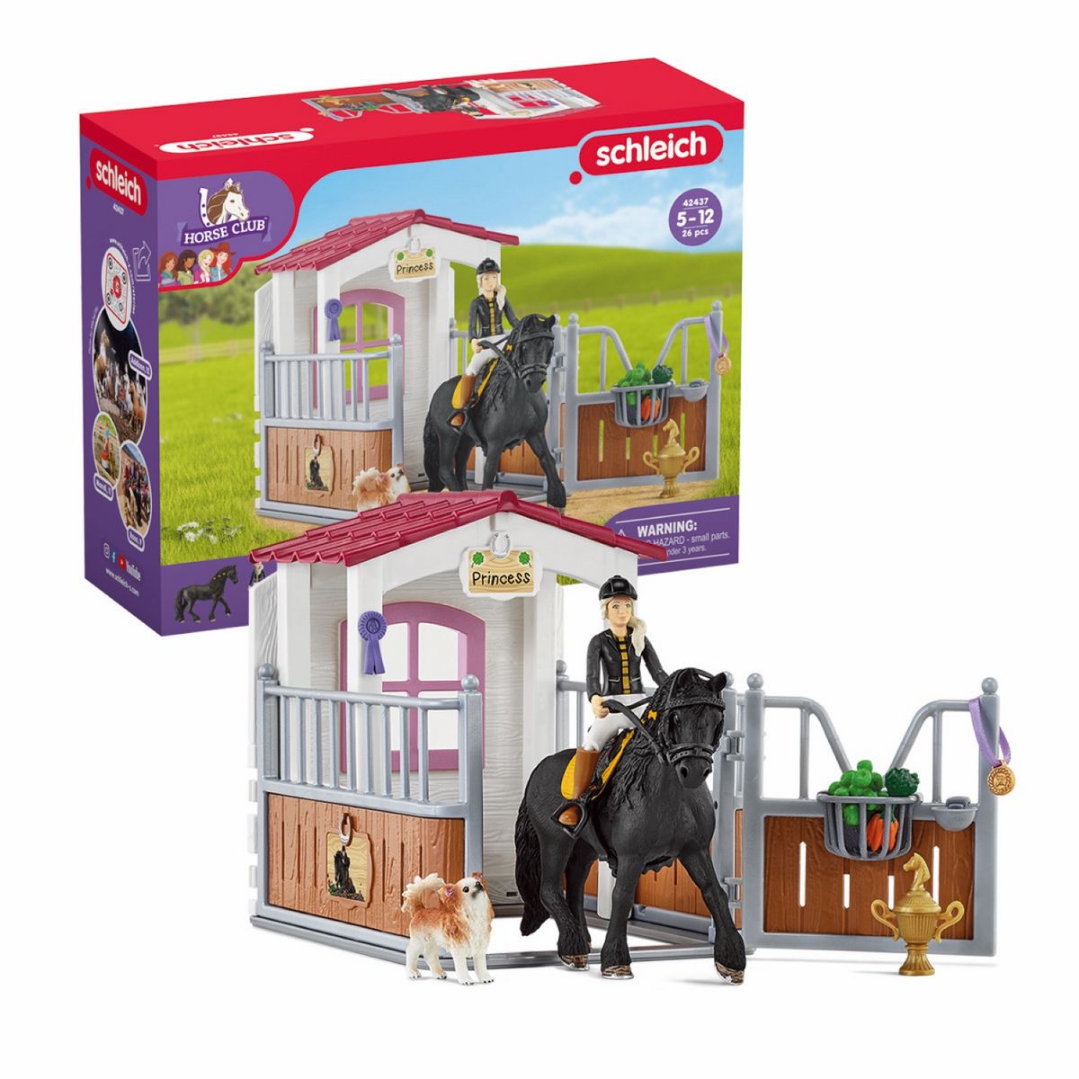 SCHLEICH Box pour chevaux et figurines Tori et Princess