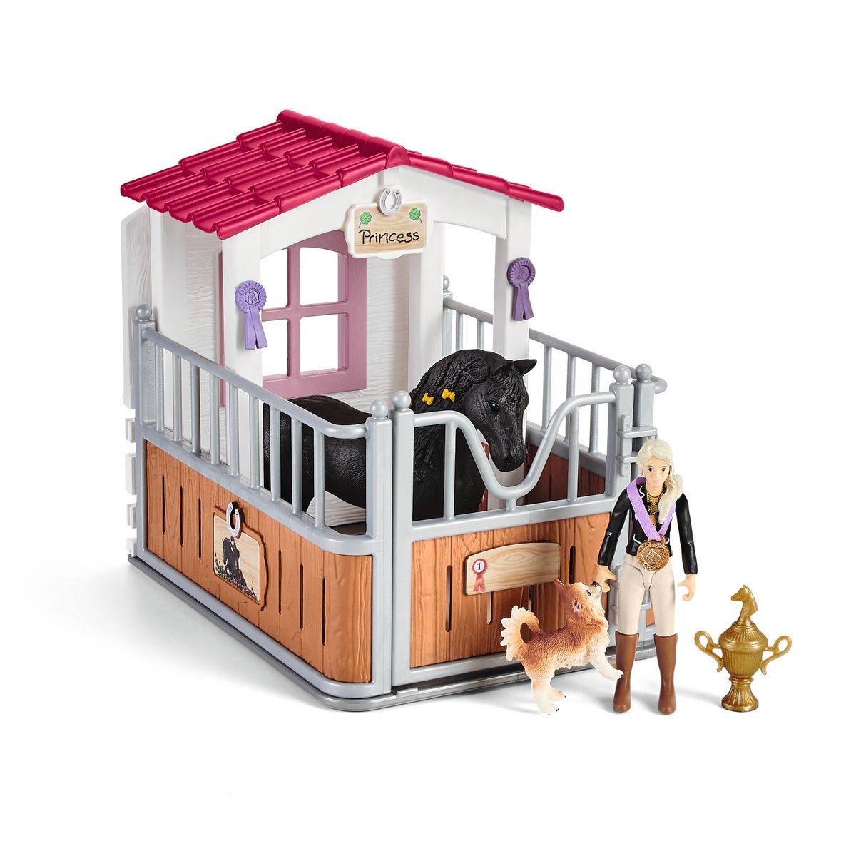 SCHLEICH Box pour chevaux et figurines Tori et Princess