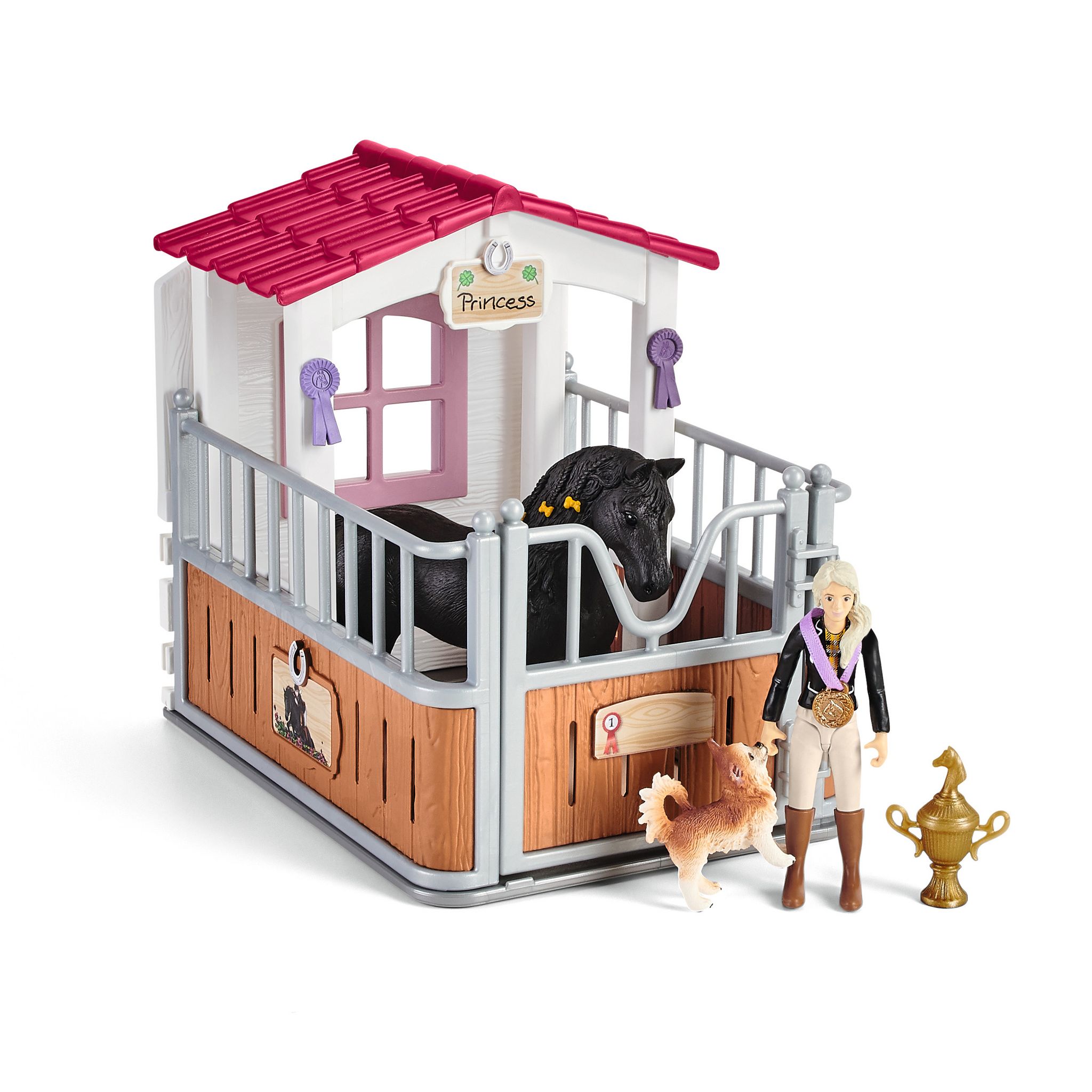 Voir la diapositive 5 : SCHLEICH Box pour chevaux et figurines Tori et Princess