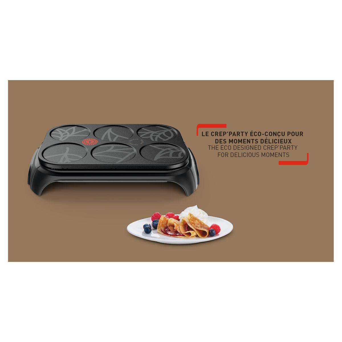 Voir la diapositive 9 : TEFAL Crêpière Eco Crep'Party PY55E810 - Noir