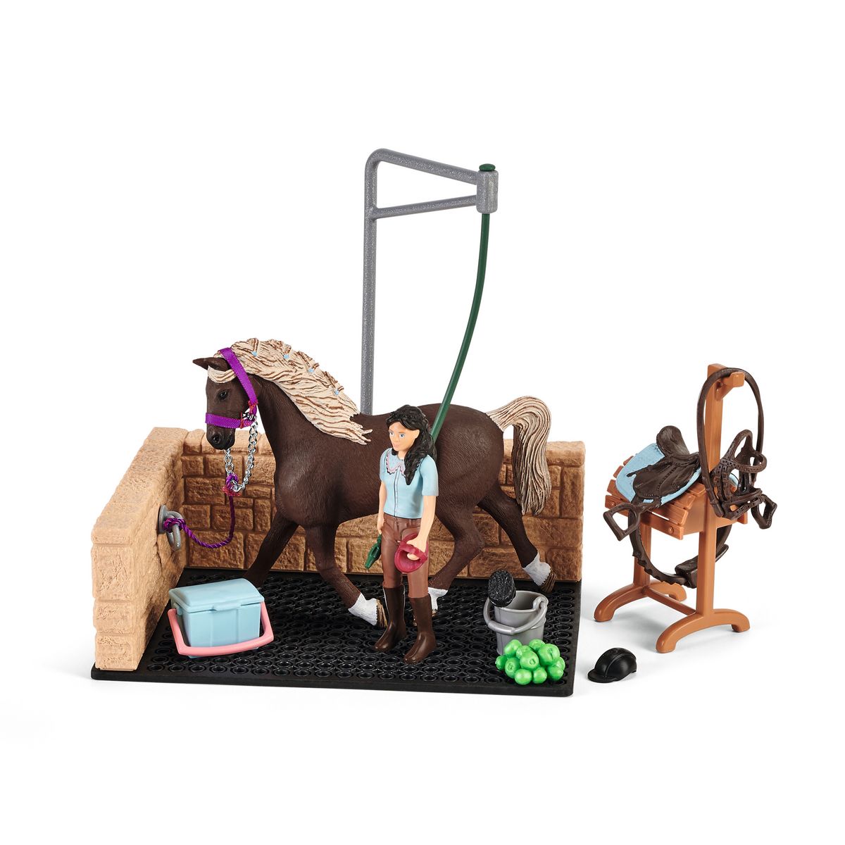 SCHLEICH Box de lavage pour chevaux et figurines Émiliy et Luna