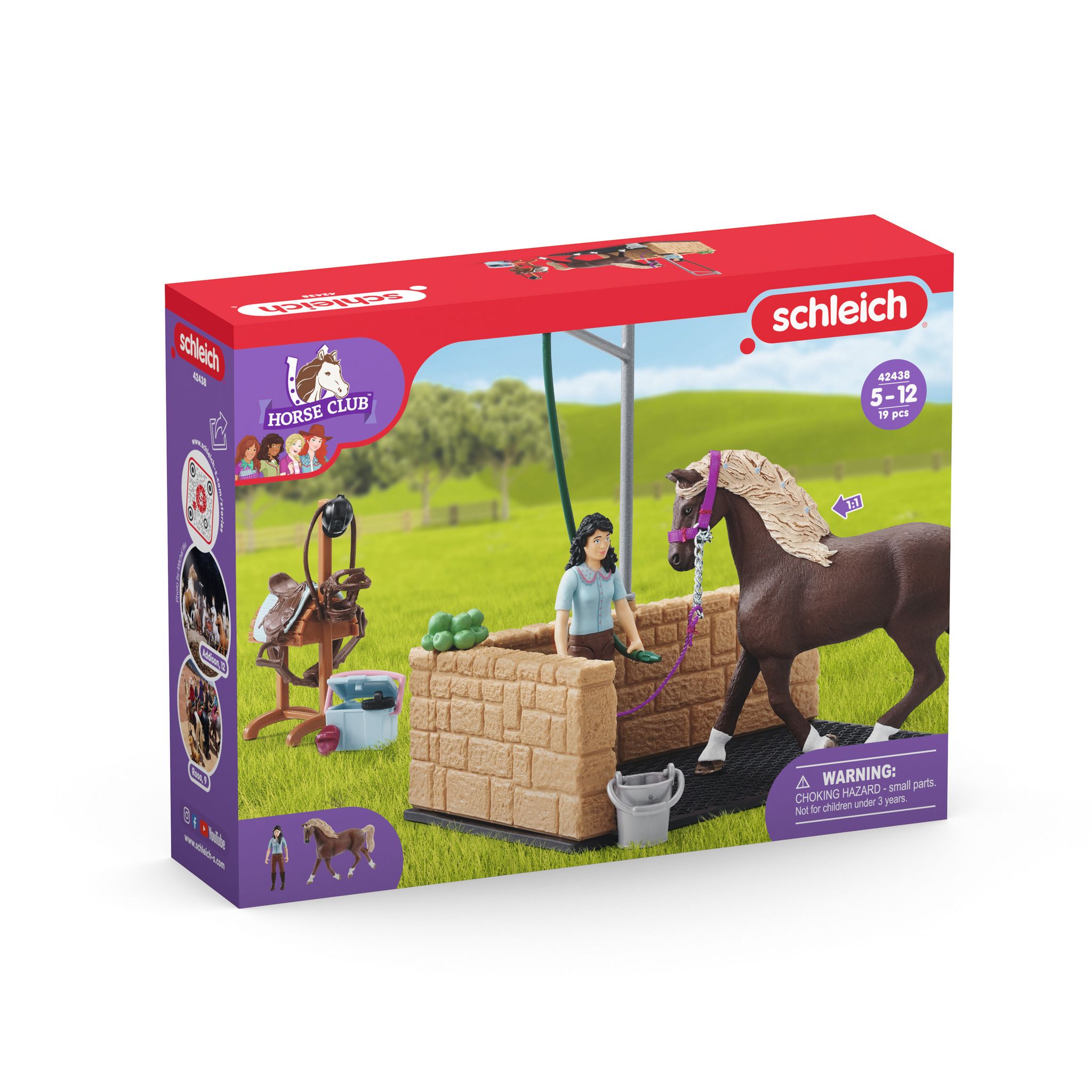 Voir la diapositive 3 : SCHLEICH Box de lavage pour chevaux et figurines Émiliy et Luna