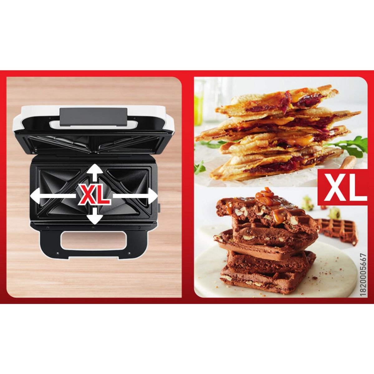 TEFAL Gaufrier Snack XL SW701110 - Blanc