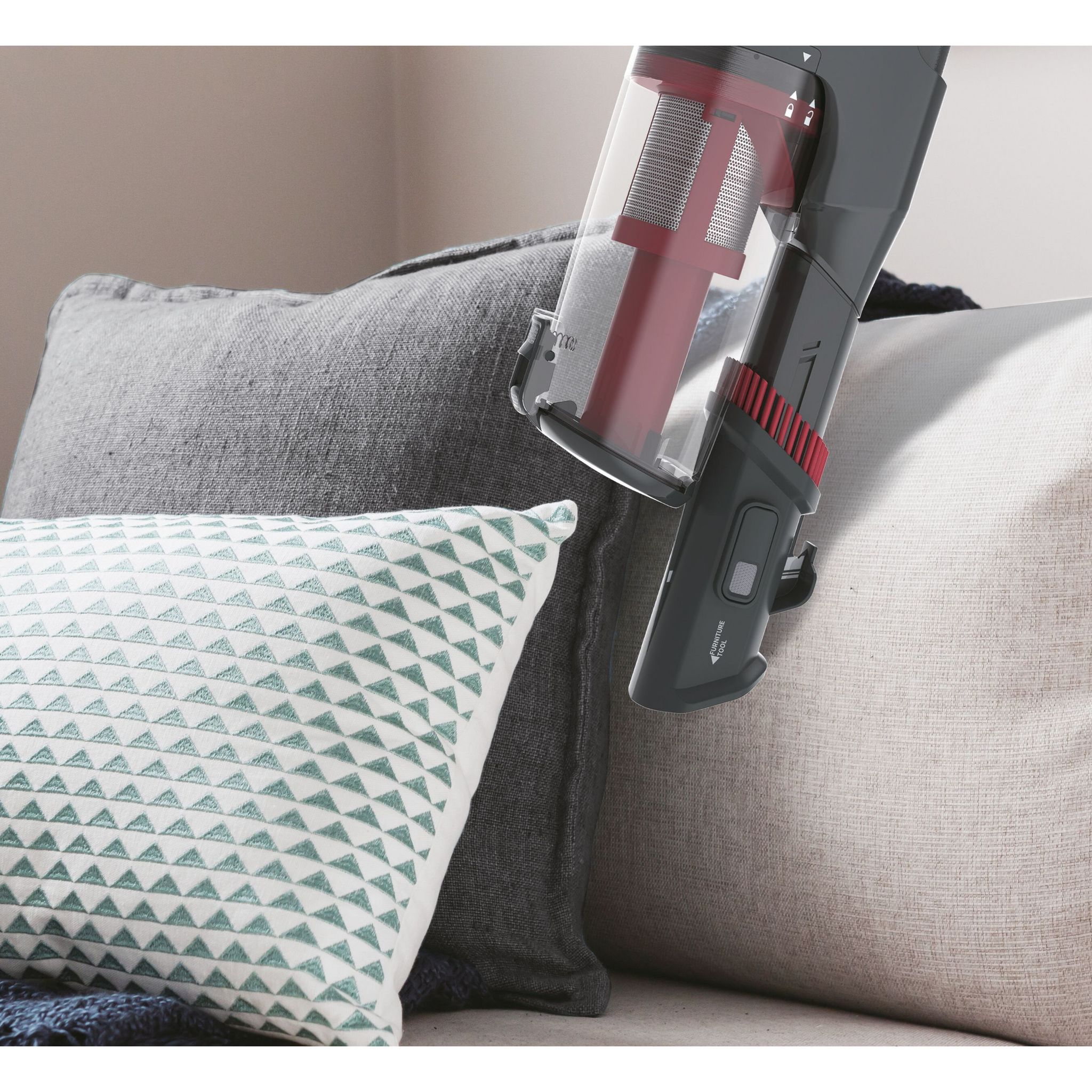 Voir la diapositive 3 : HOOVER Aspirateur balai HF522STH - Noir et rouge