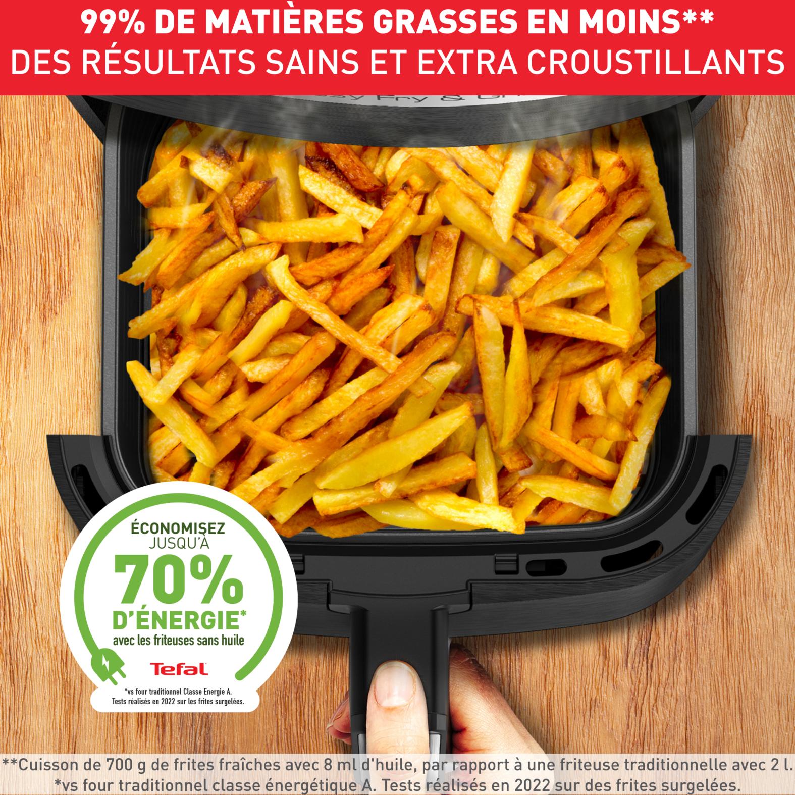 Voir la diapositive 7 : MOULINEX Friteuse électrique sans huile à air chaud 2 en 1 Easy Fry & Grill EZ501810 - Noir
