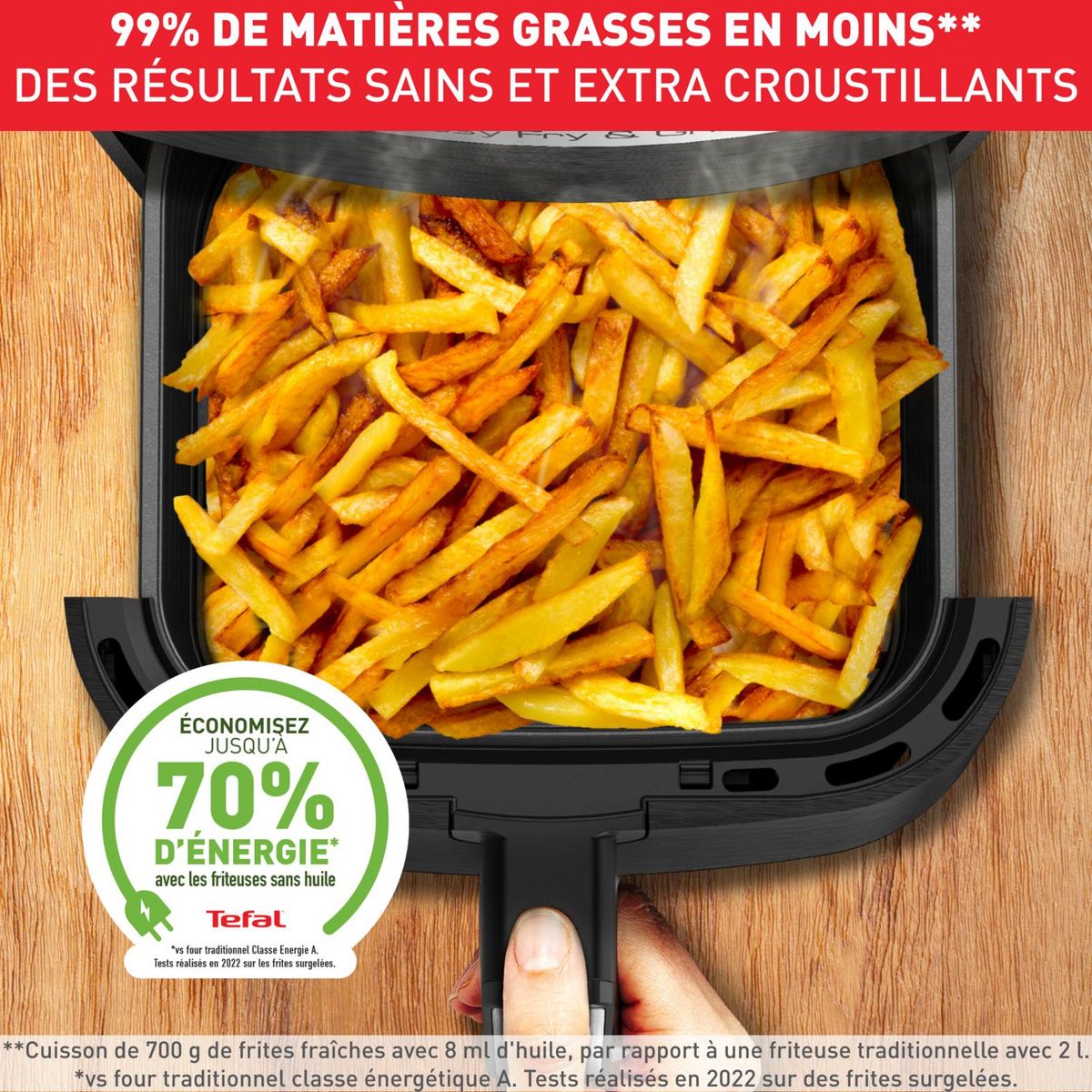 MOULINEX Friteuse électrique sans huile à air chaud 2 en 1 Easy Fry & Grill EZ501810 - Noir